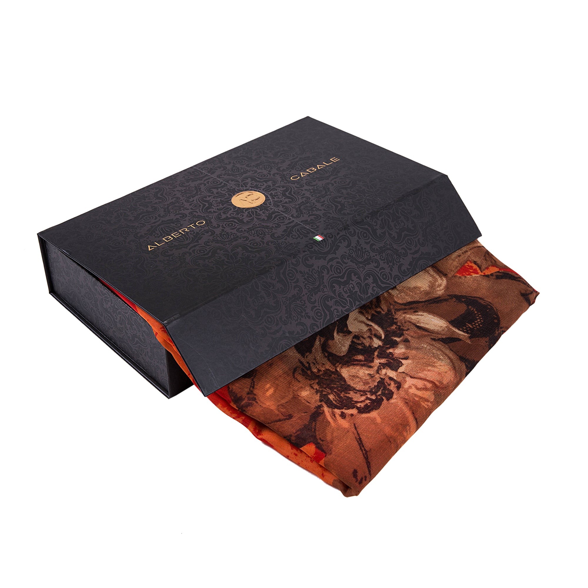 Paréo de Soie Red Flora 100% Soie 200x140cm