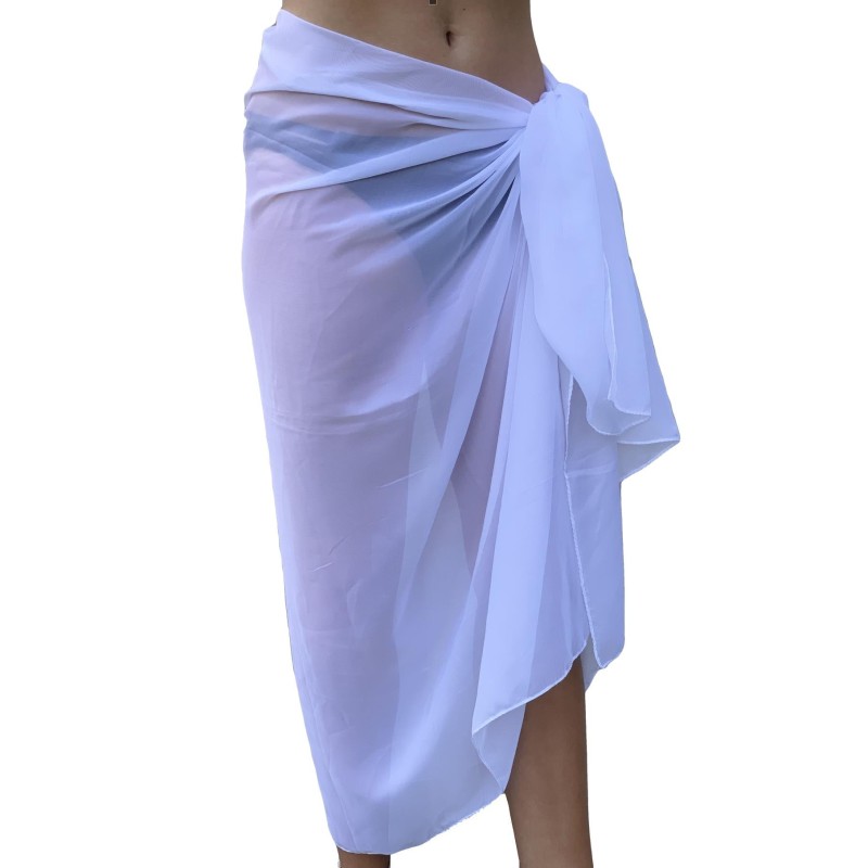 Paréo de Soie White Marina Blanc 100% Soie 200x140cm