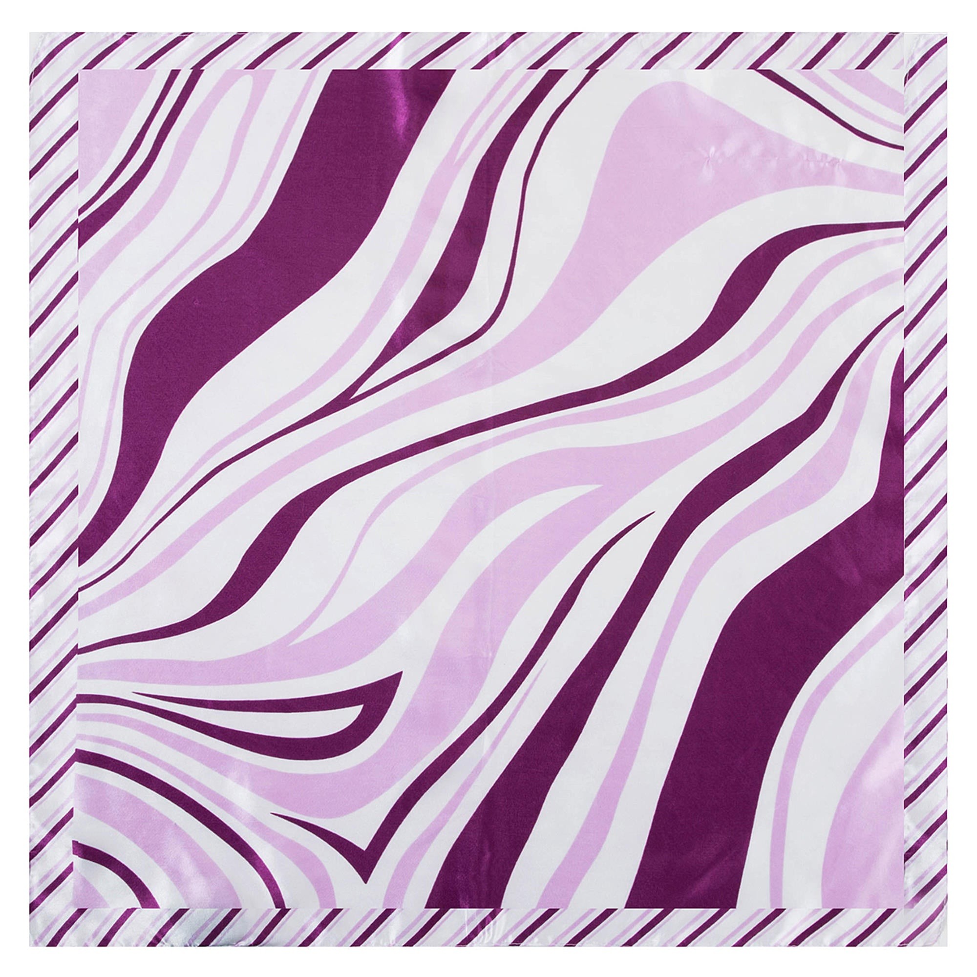 Petit carré de Soie Cream Purple Cléo Violet 100% Soie 60x60cm