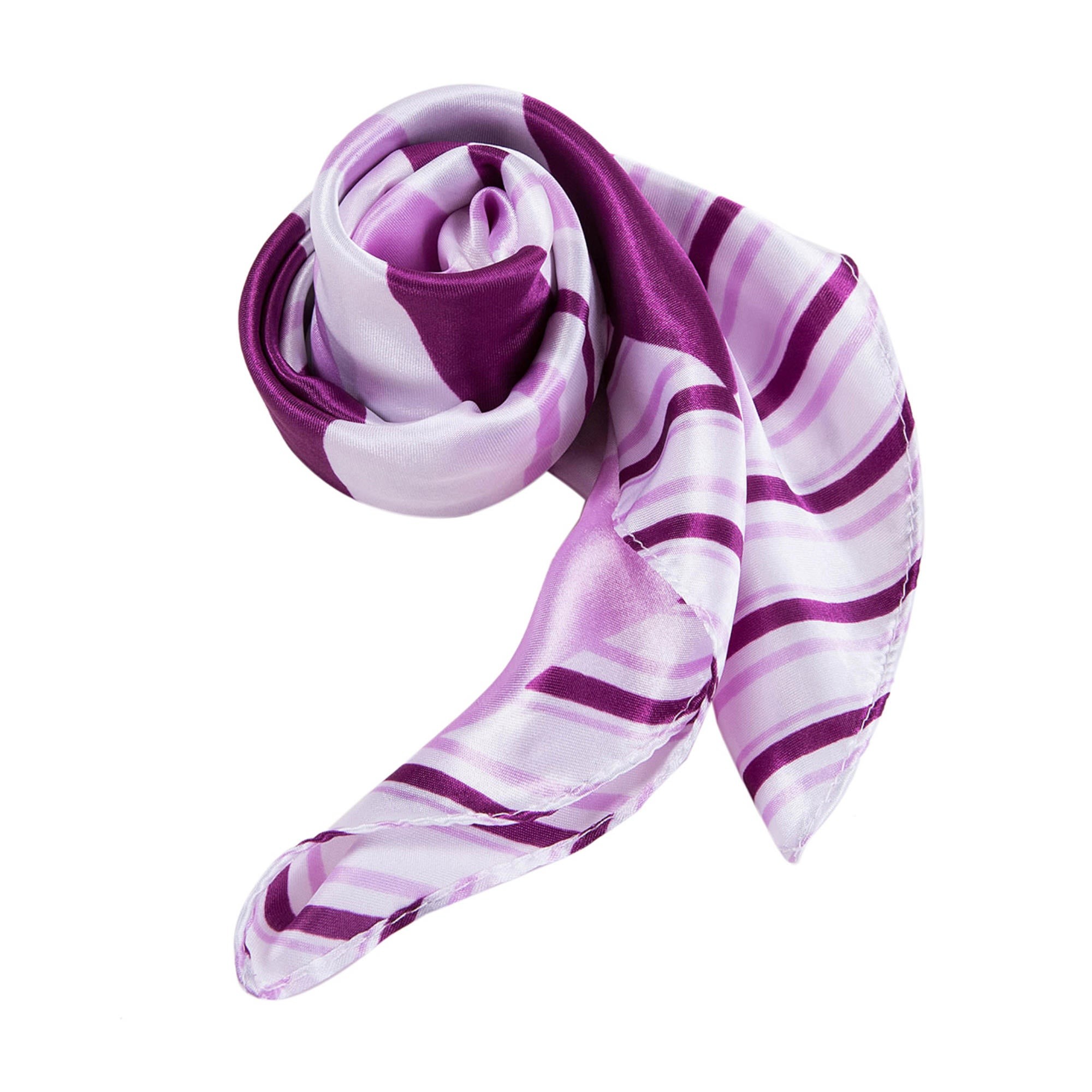 Petit carré de Soie Cream Purple Cléo Violet 100% Soie 60x60cm
