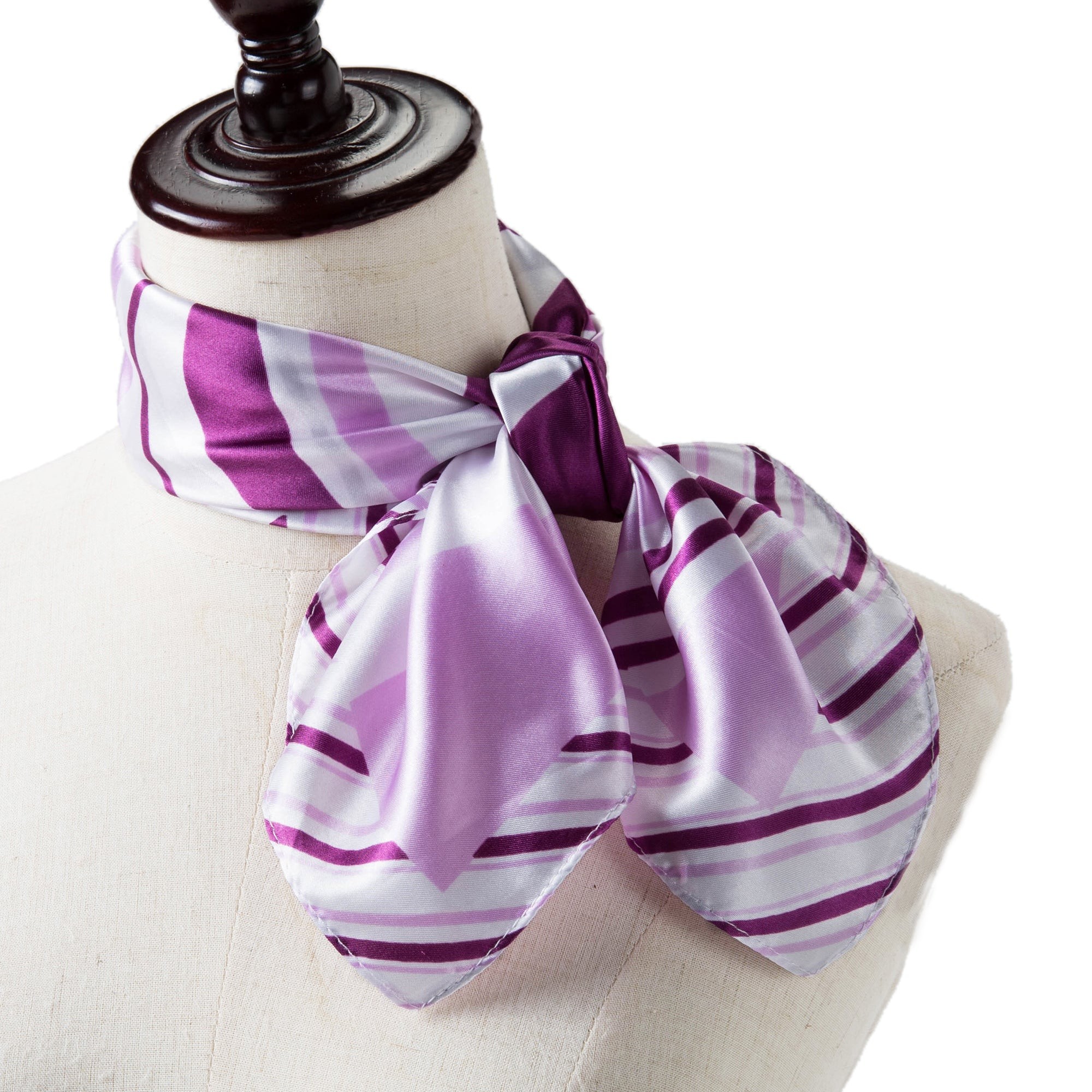 Petit carré de Soie Cream Purple Cléo Violet 100% Soie 60x60cm