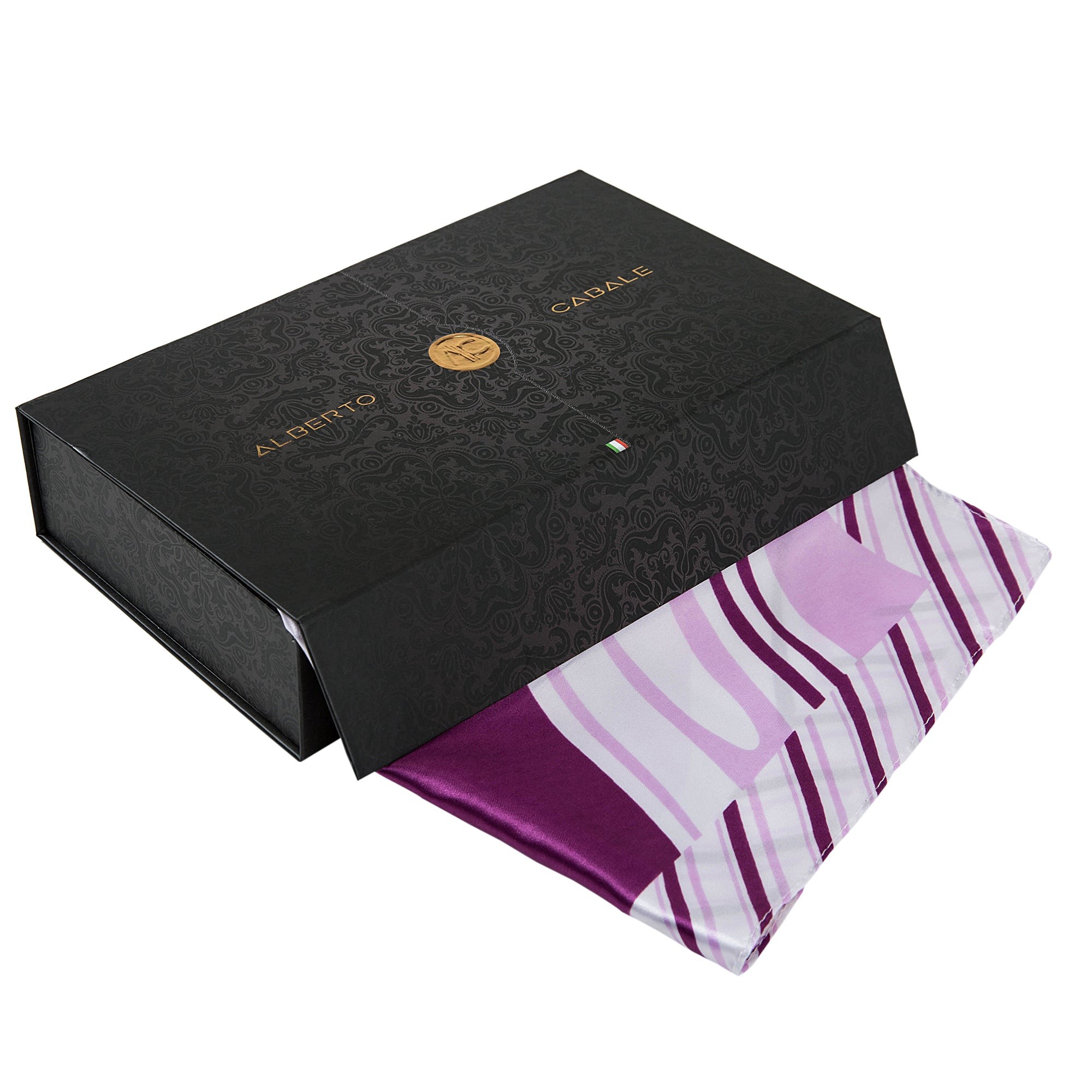 Petit carré de Soie Cream Purple Cléo Violet 100% Soie 60x60cm