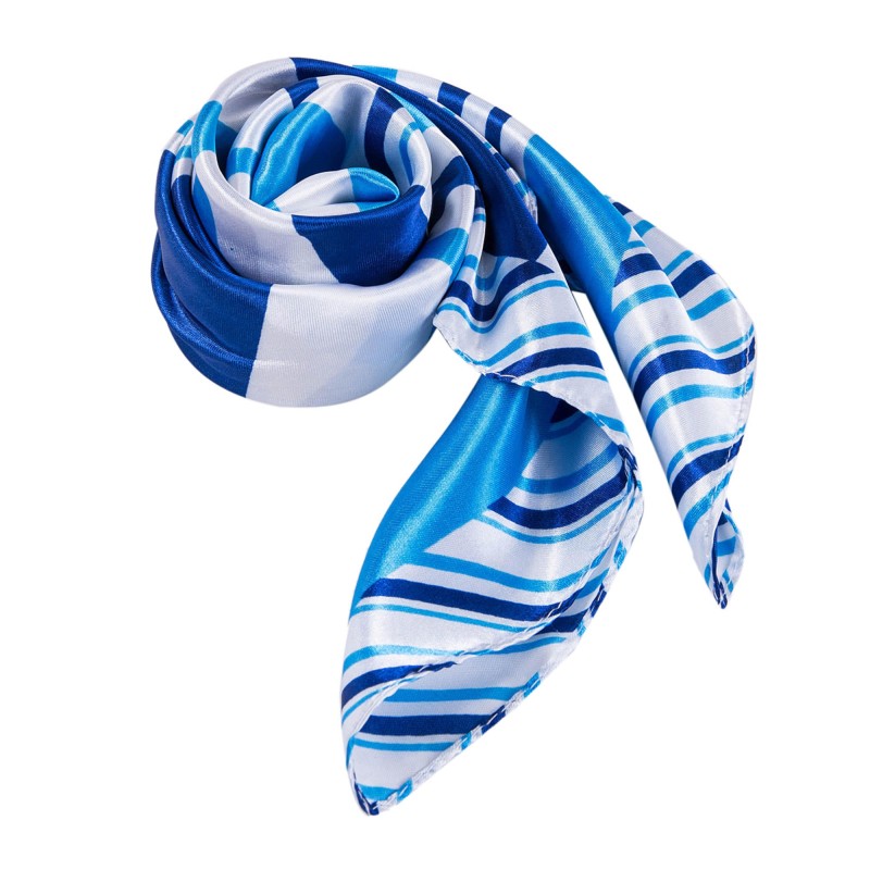 Petit carré de Soie Navy Blue Cléo Bleu 100% Soie 60x60cm