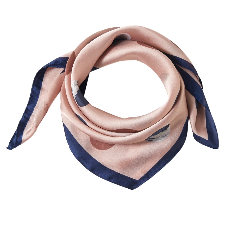 Petit carré de Soie Petal Cléo Rose pale 100% Soie 70x70cm