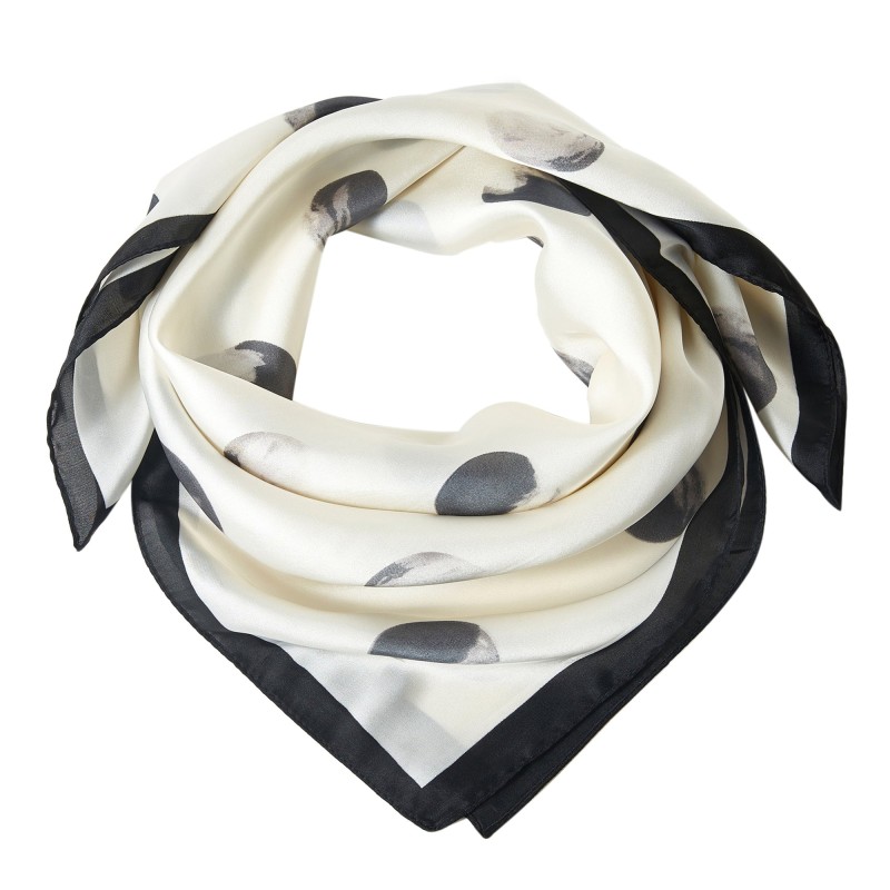 Petit carré de Soie Petal Cléo Blanc 100% Soie 70x70cm