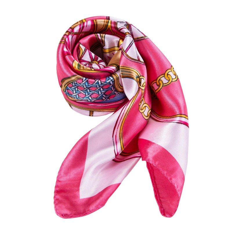 Petit carré de Soie Pink Cléo Rose 100% Soie 60x60cm
