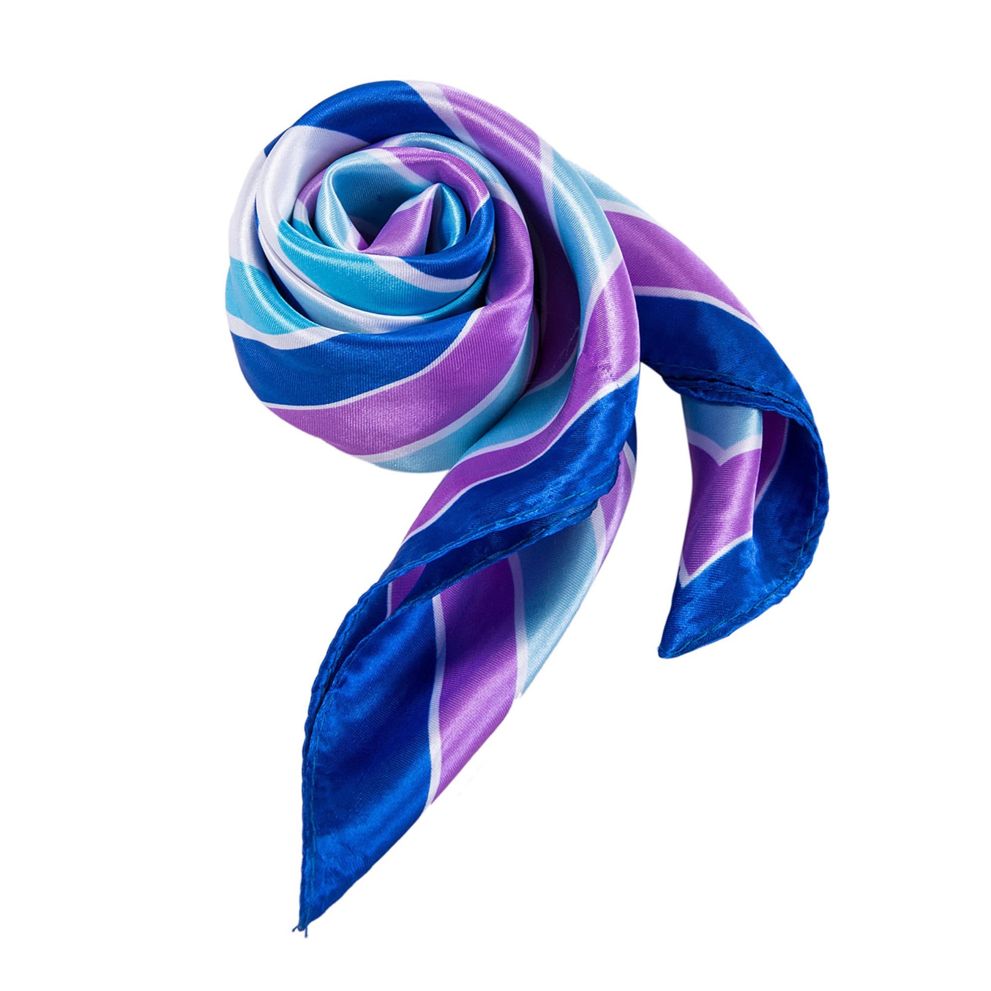 Petit carré de Soie Purple Blue Navy Cléo