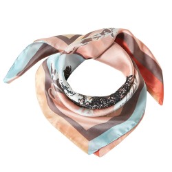 Foulard Femme En Soie Végétale Imprimé Rose - Léger, Doux, 70x180cm - Accessoire Mode Toutes Saisons
