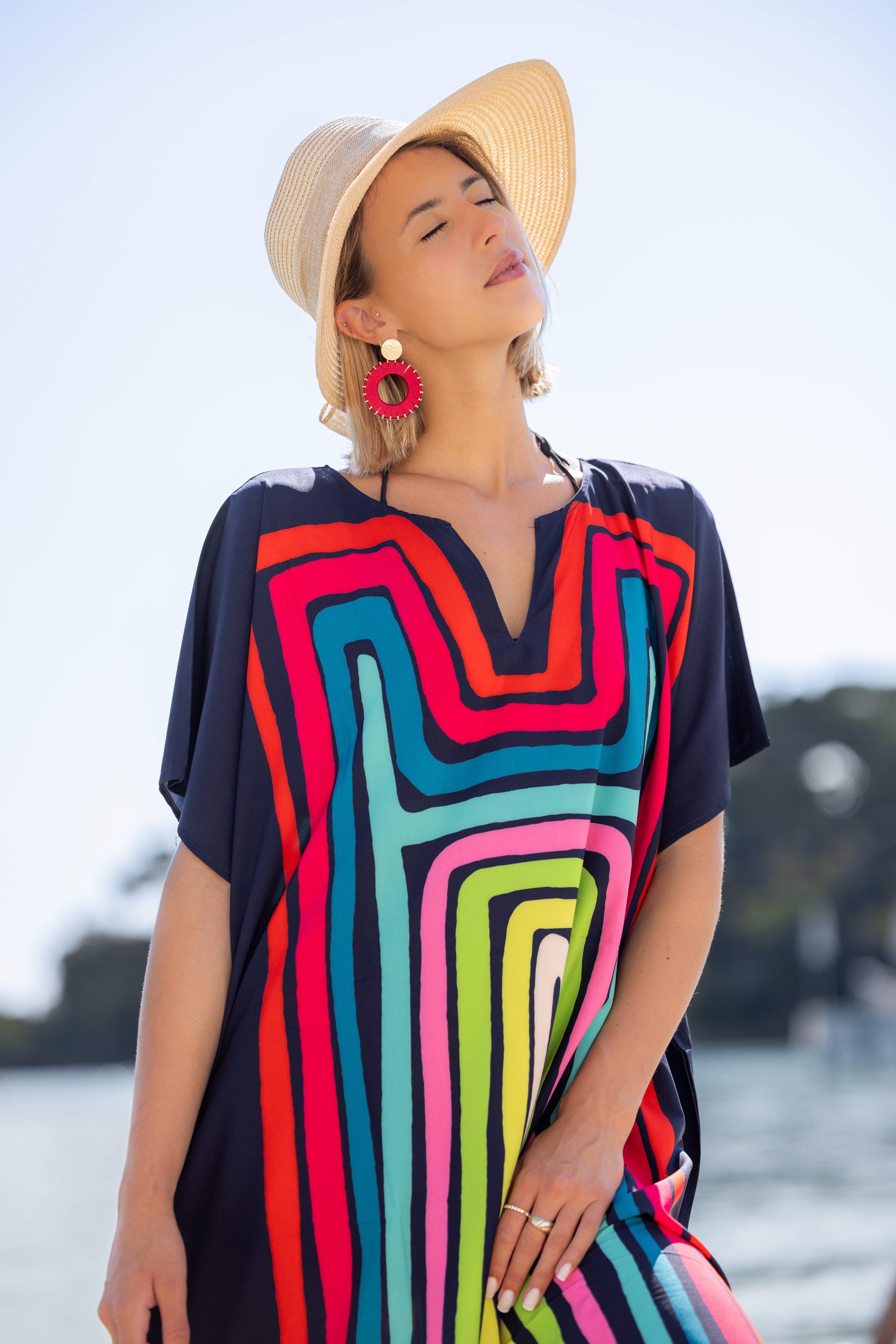 Tunique de Plage DreamBeach Maoui Multi-couleurs Viscose Unique