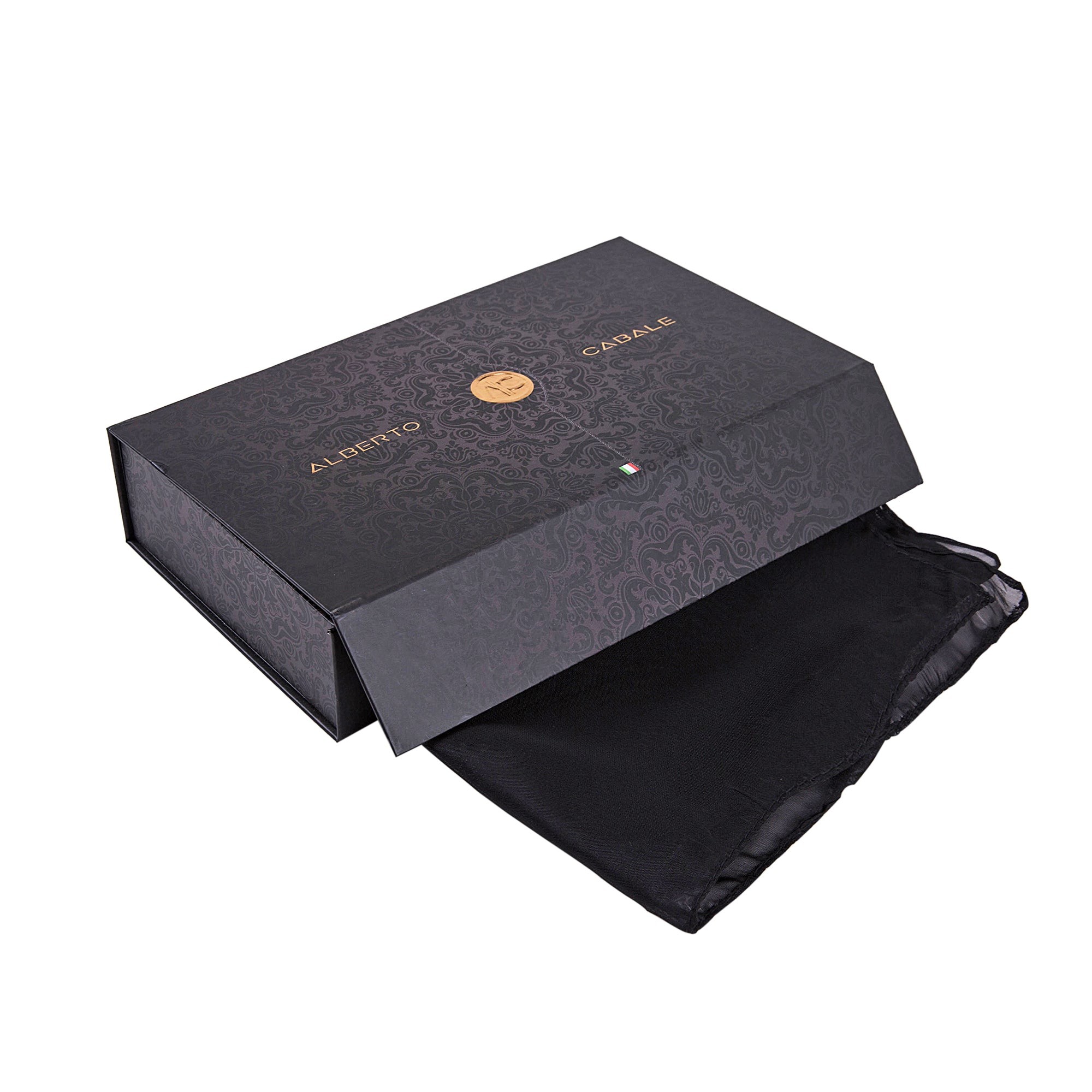 Voile de Soie Black Vera Noir 100% Soie 180x50cm