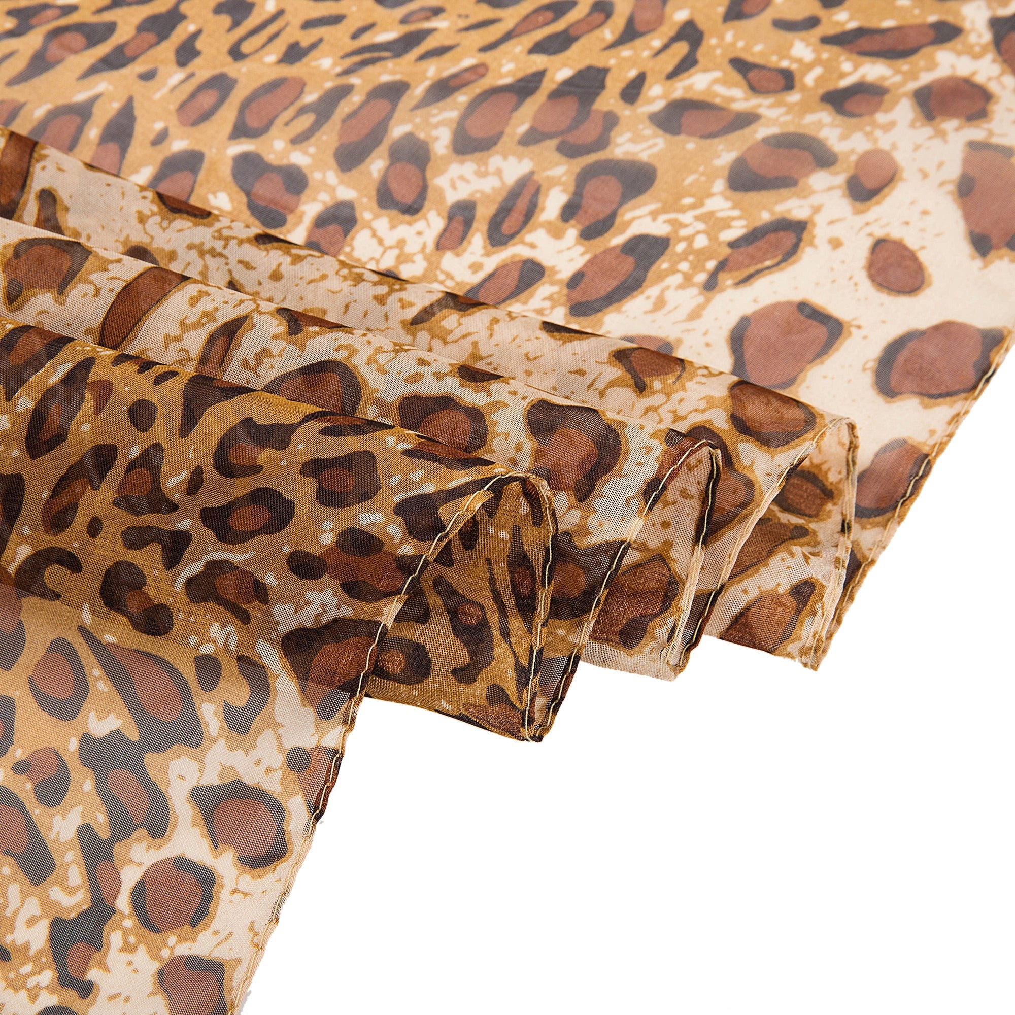 Voile de Soie Brown Léopard Véra marron 100% Soie 180x50cm