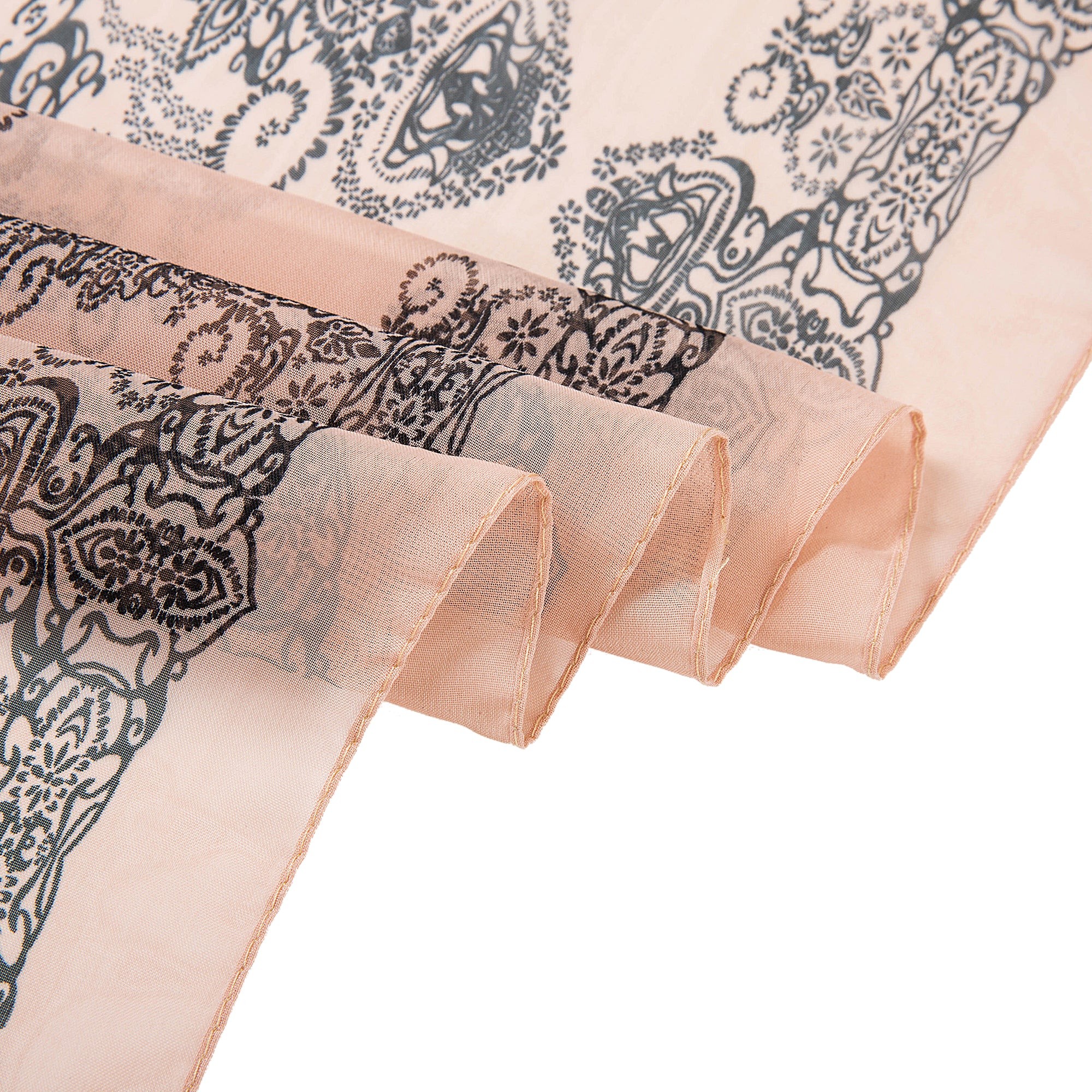 Voile de Soie Cream Salmon Véra Rose 100% Soie 180x50cm