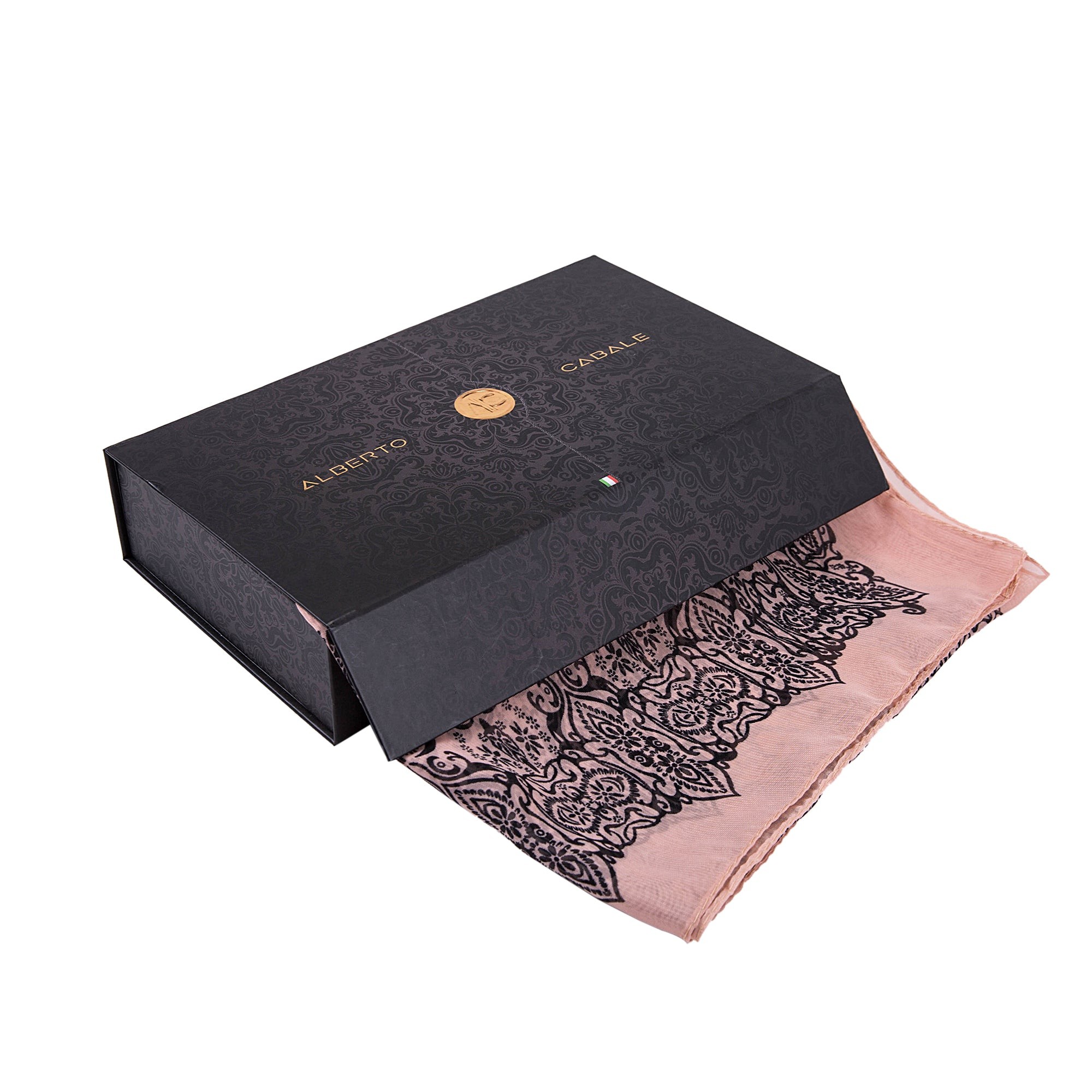 Voile de Soie Cream Salmon Véra Rose 100% Soie 180x50cm