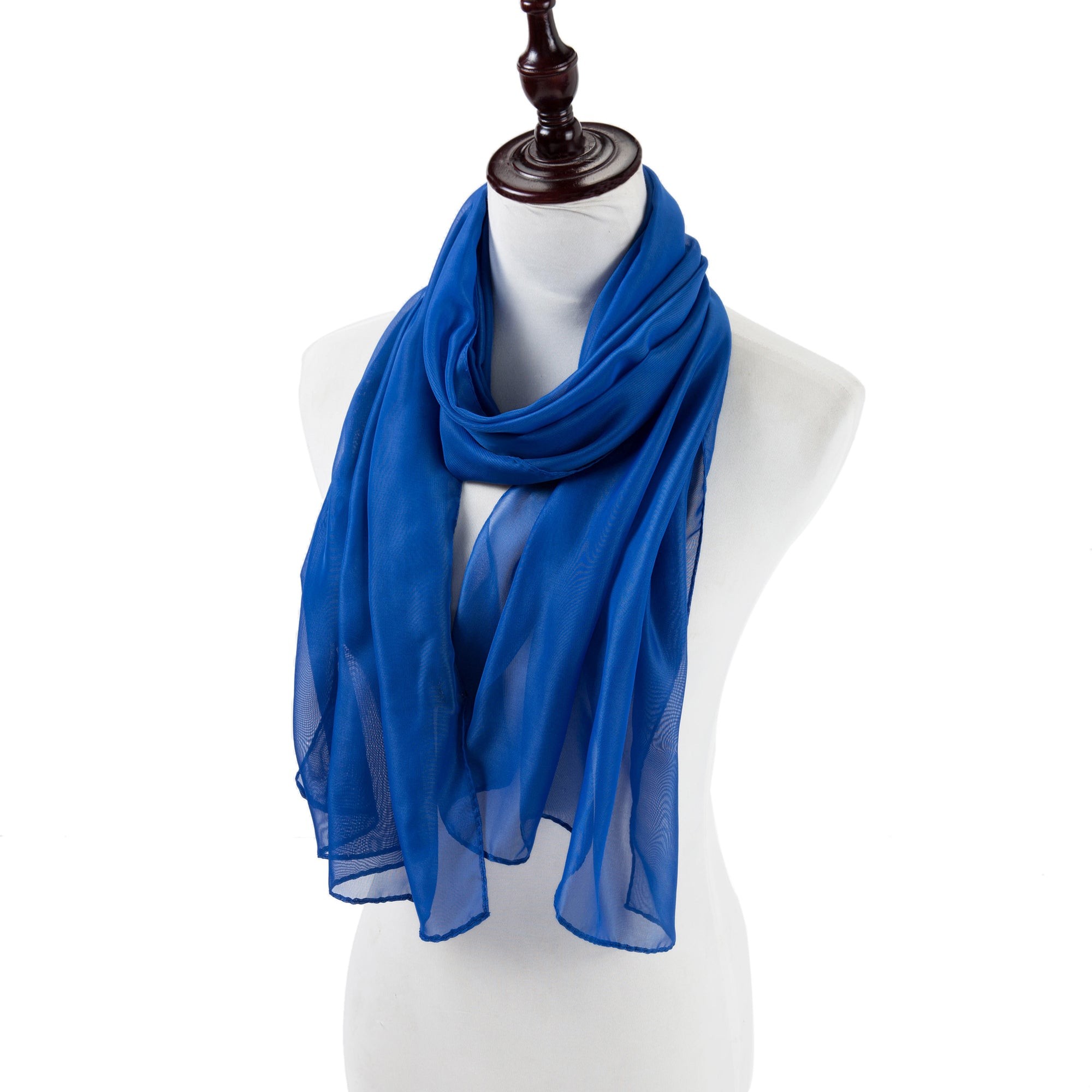 Voile de Soie Denim Véra Bleu 100% Soie 180x50cm