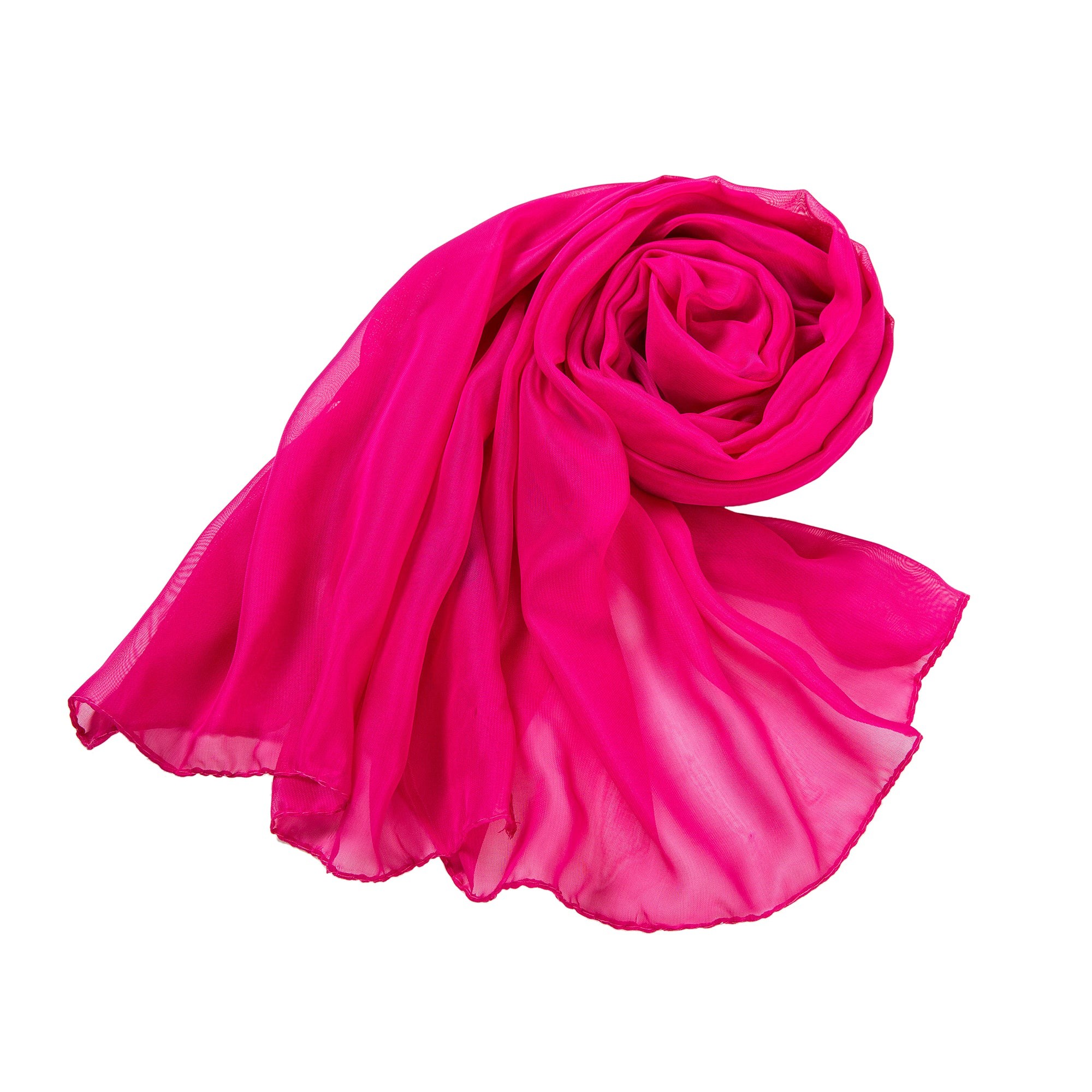 Voile de Soie Fuschia Véra Rose 100% Soie 180x50cm