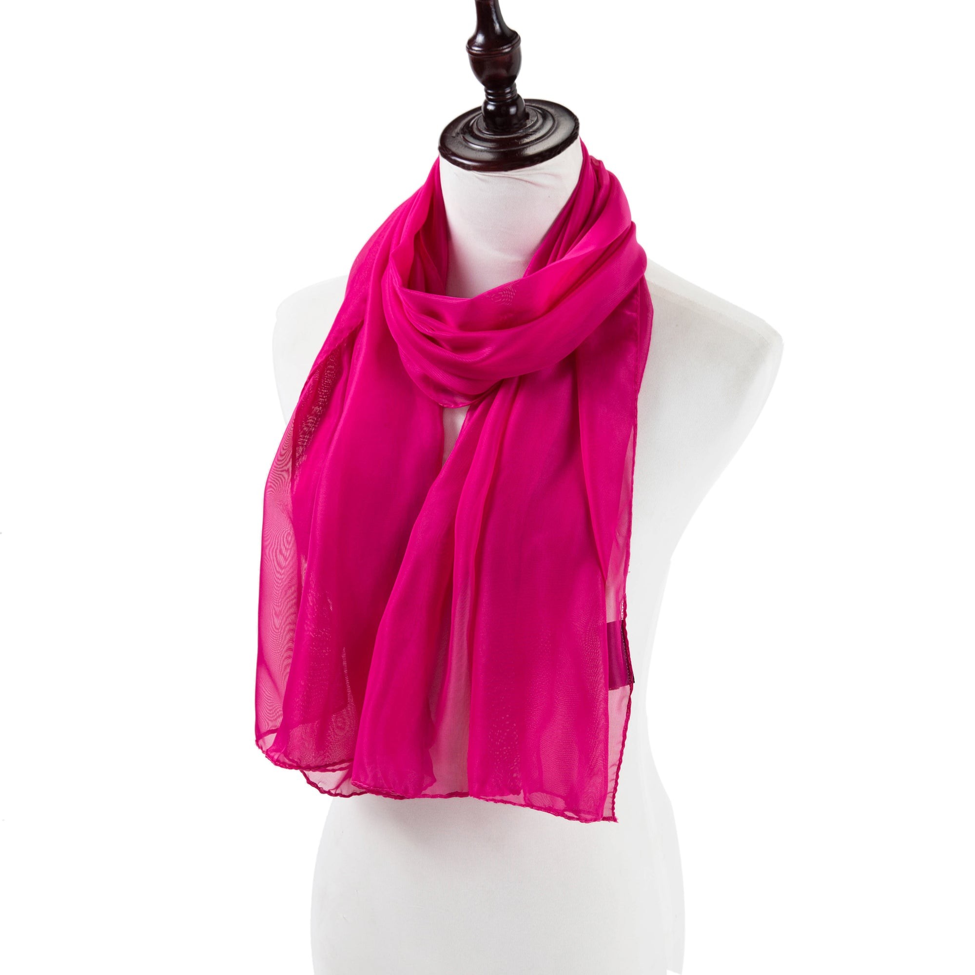 Voile de Soie Fuschia Véra Rose 100% Soie 180x50cm