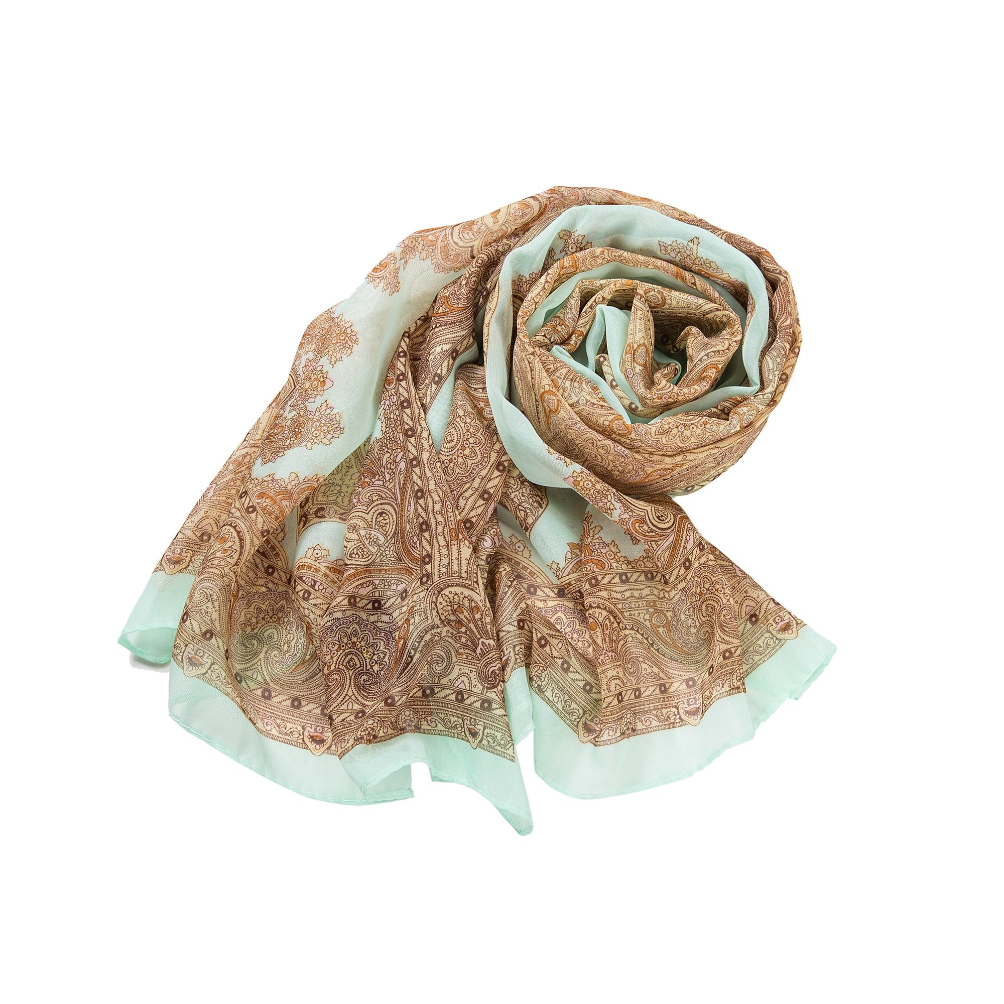 Voile de Soie Green Brown Véra 100% Soie 180x50cm