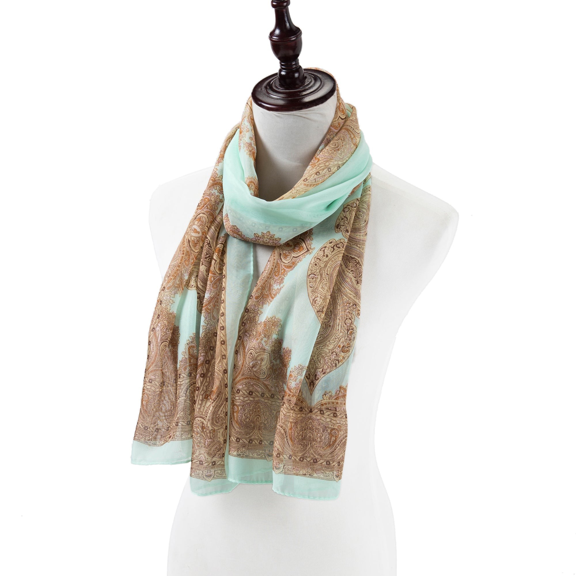 Voile de Soie Green Brown Véra 100% Soie 180x50cm