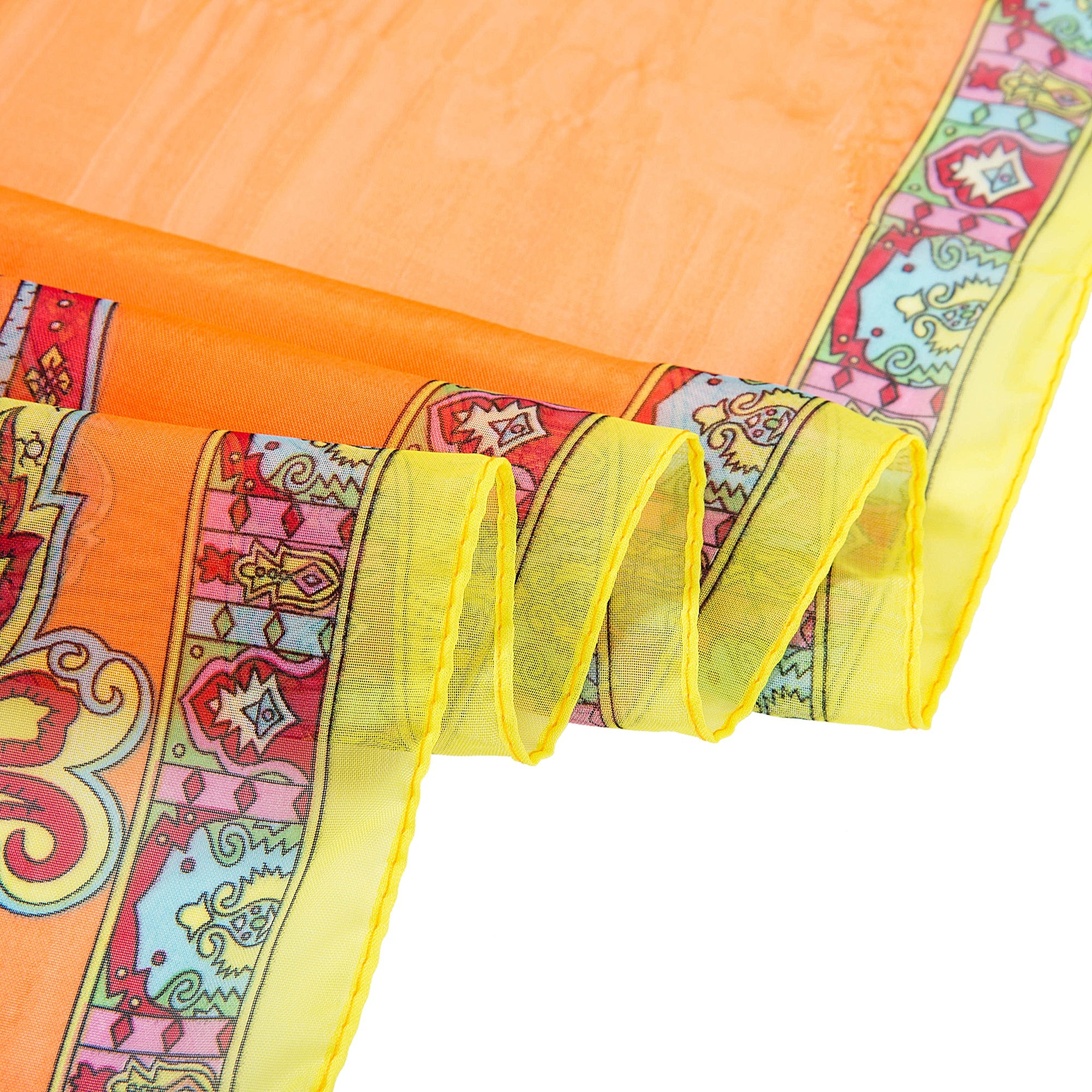 Voile de Soie Orange Véra Orange 100% Soie 180x50cm