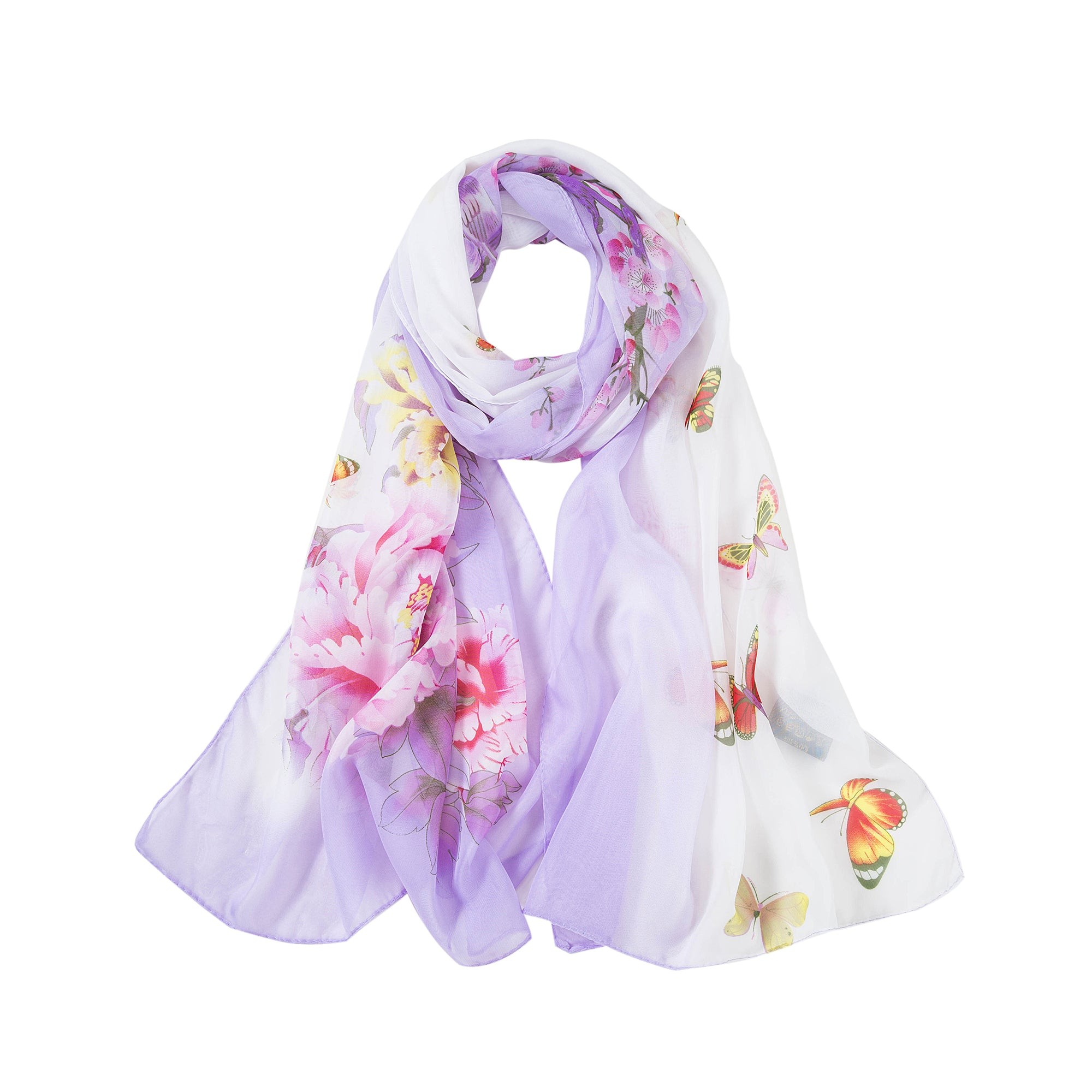 Voile de Soie Parme Véra Violet 100% Soie 180x50cm