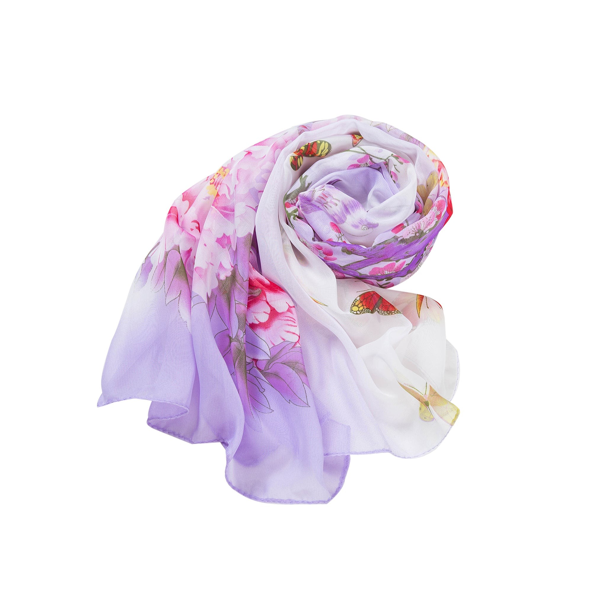 Voile de Soie Parme Véra Violet 100% Soie 180x50cm