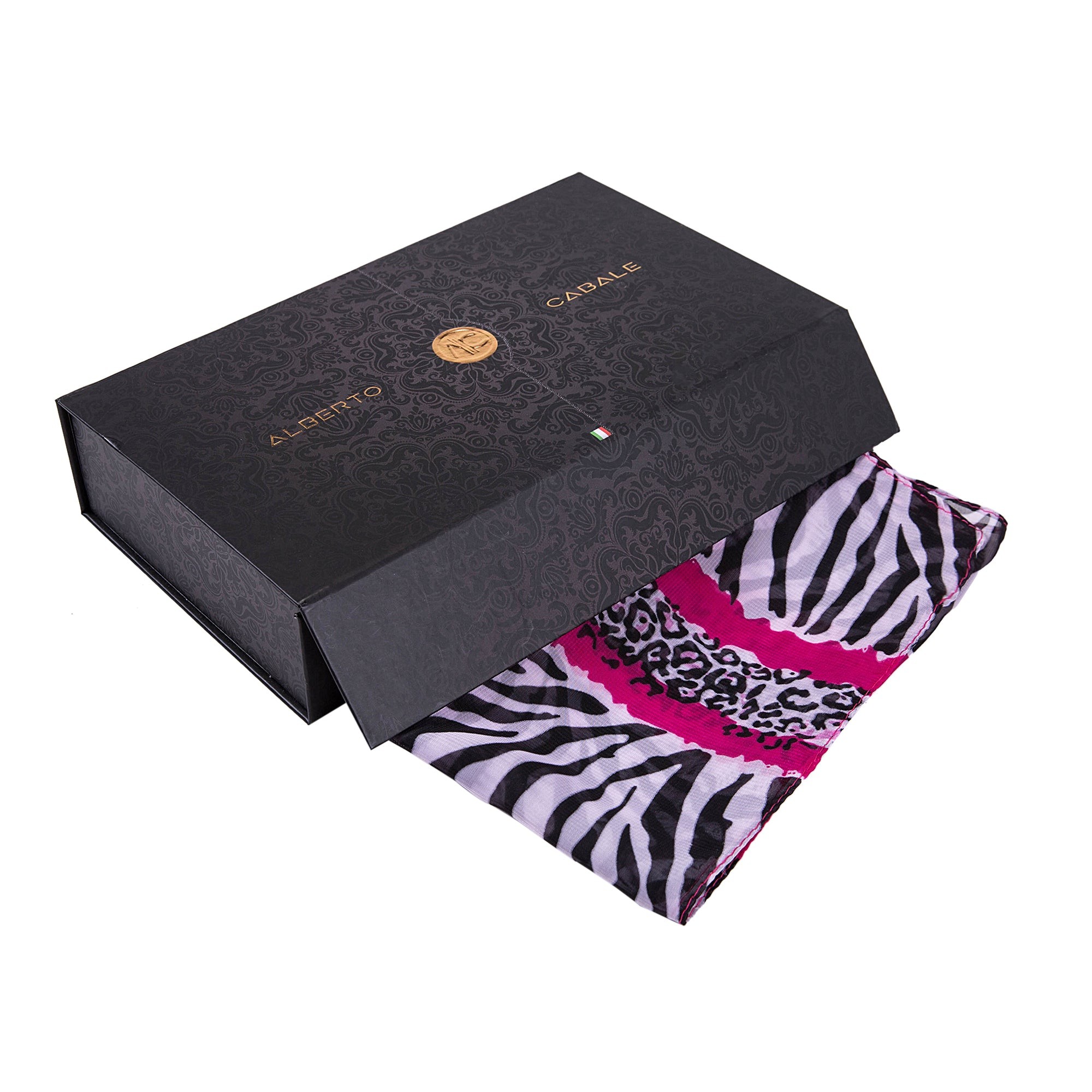 Voile de Soie Pink Leopard Véra Rose 100% Soie 180x50cm