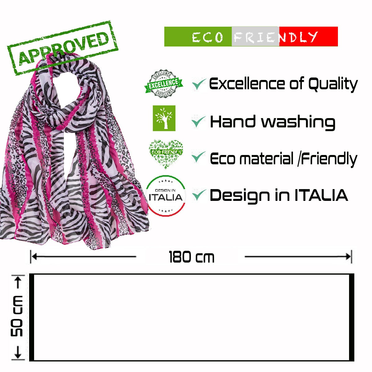Voile de Soie Pink Leopard Véra Rose 100% Soie 180x50cm