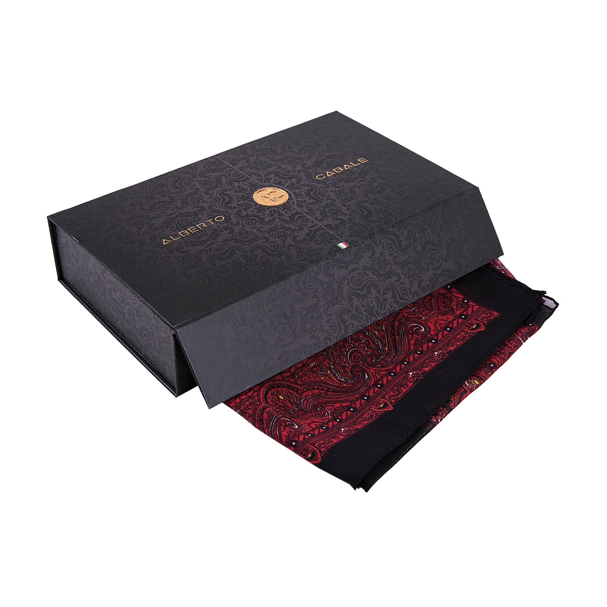 Voile de Soie Red Black Véra Noir 100% Soie 180x50cm