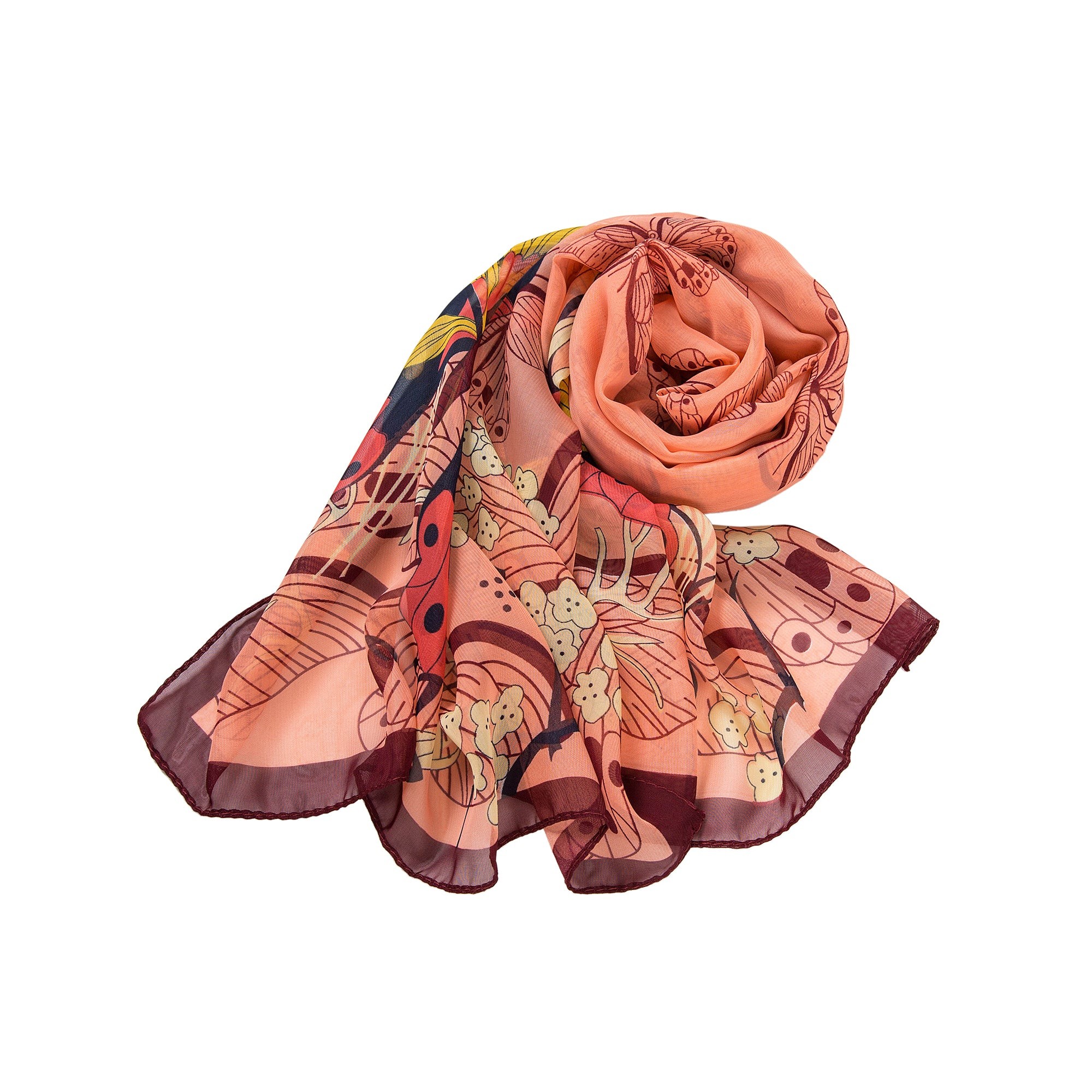 Voile de Soie Salmon Véra Saumon 100% Soie 180x50cm