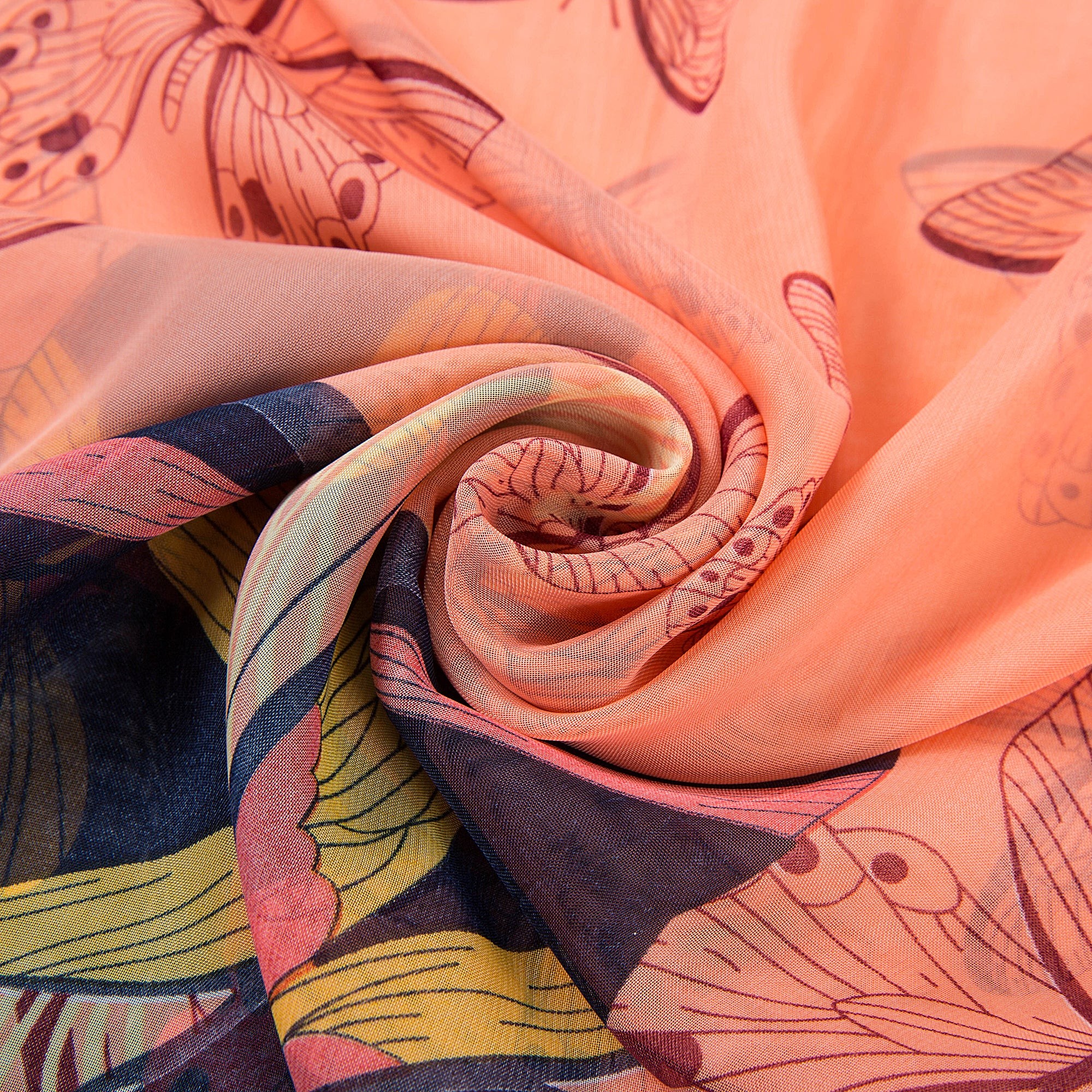 Voile de Soie Salmon Véra Saumon 100% Soie 180x50cm