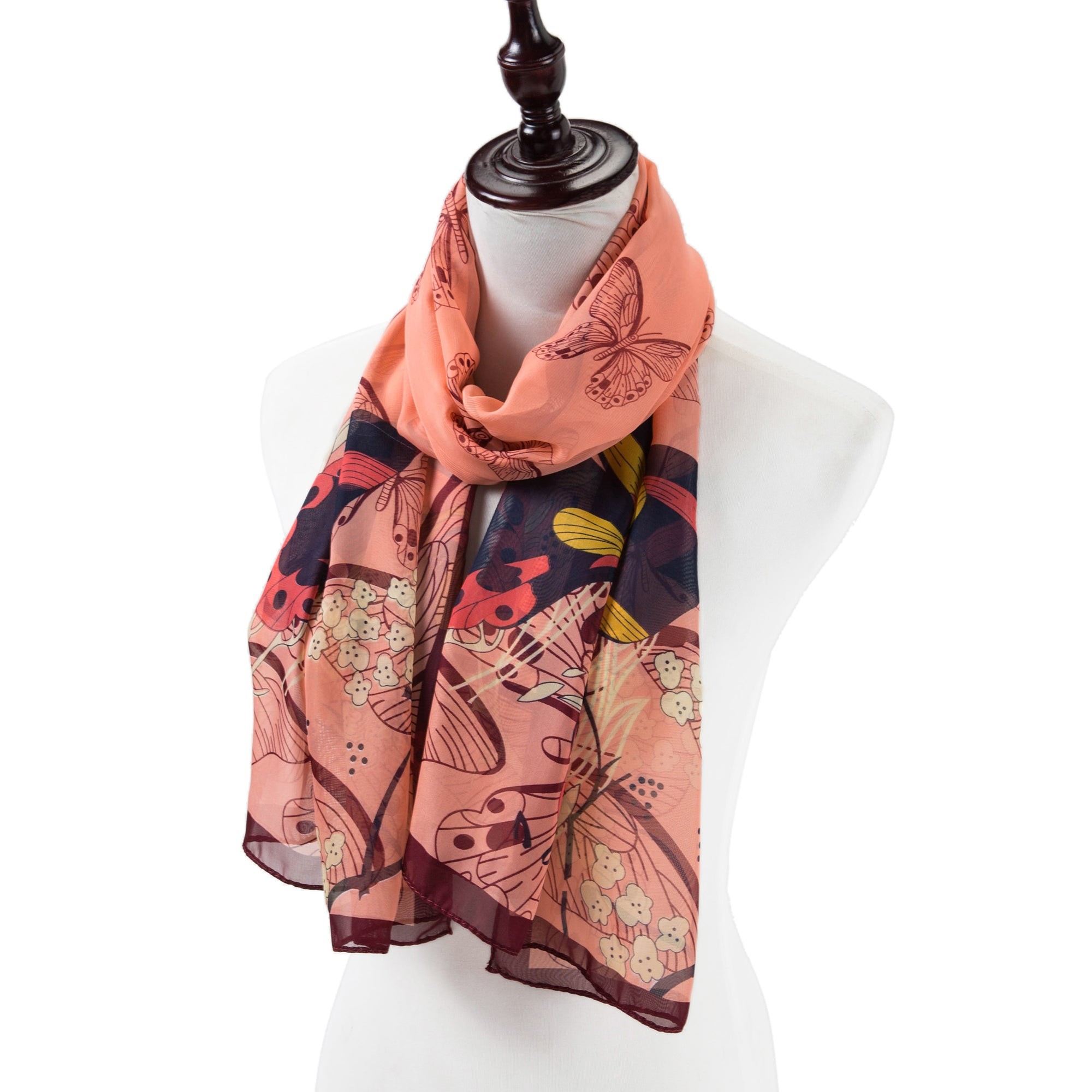 Voile de Soie Salmon Véra Saumon 100% Soie 180x50cm