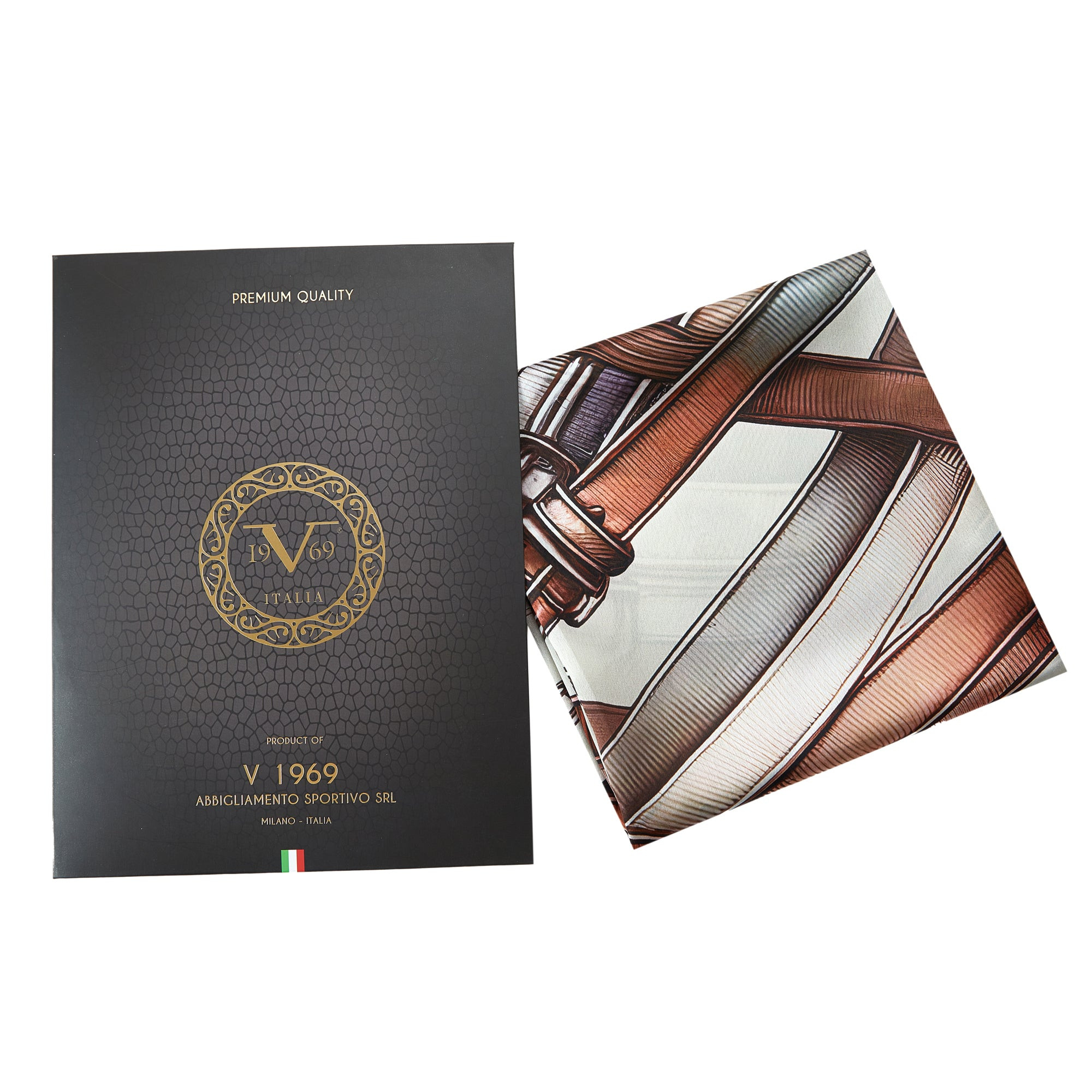 Carré de soie Grand MultiBelts marron 100% Soie 90x90cm