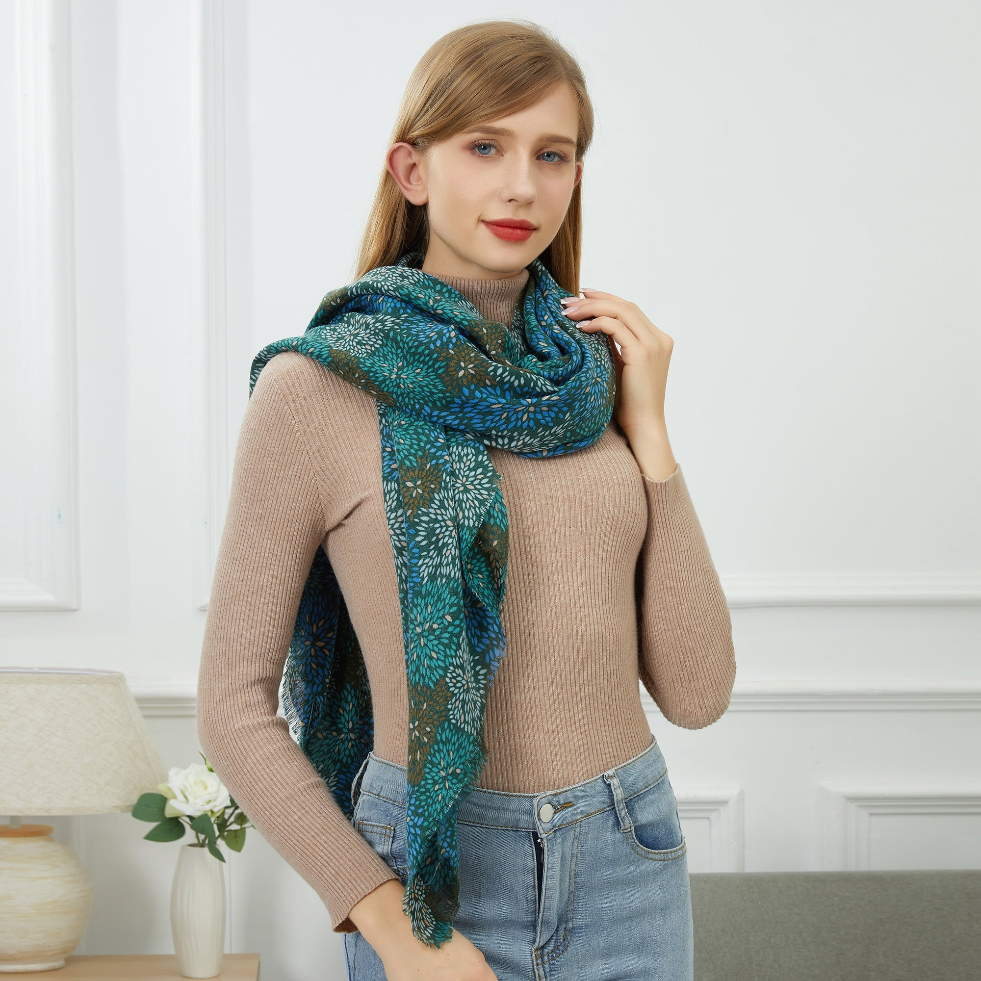 Chèche Fire Vert 100% Coton bio 135x135 cm