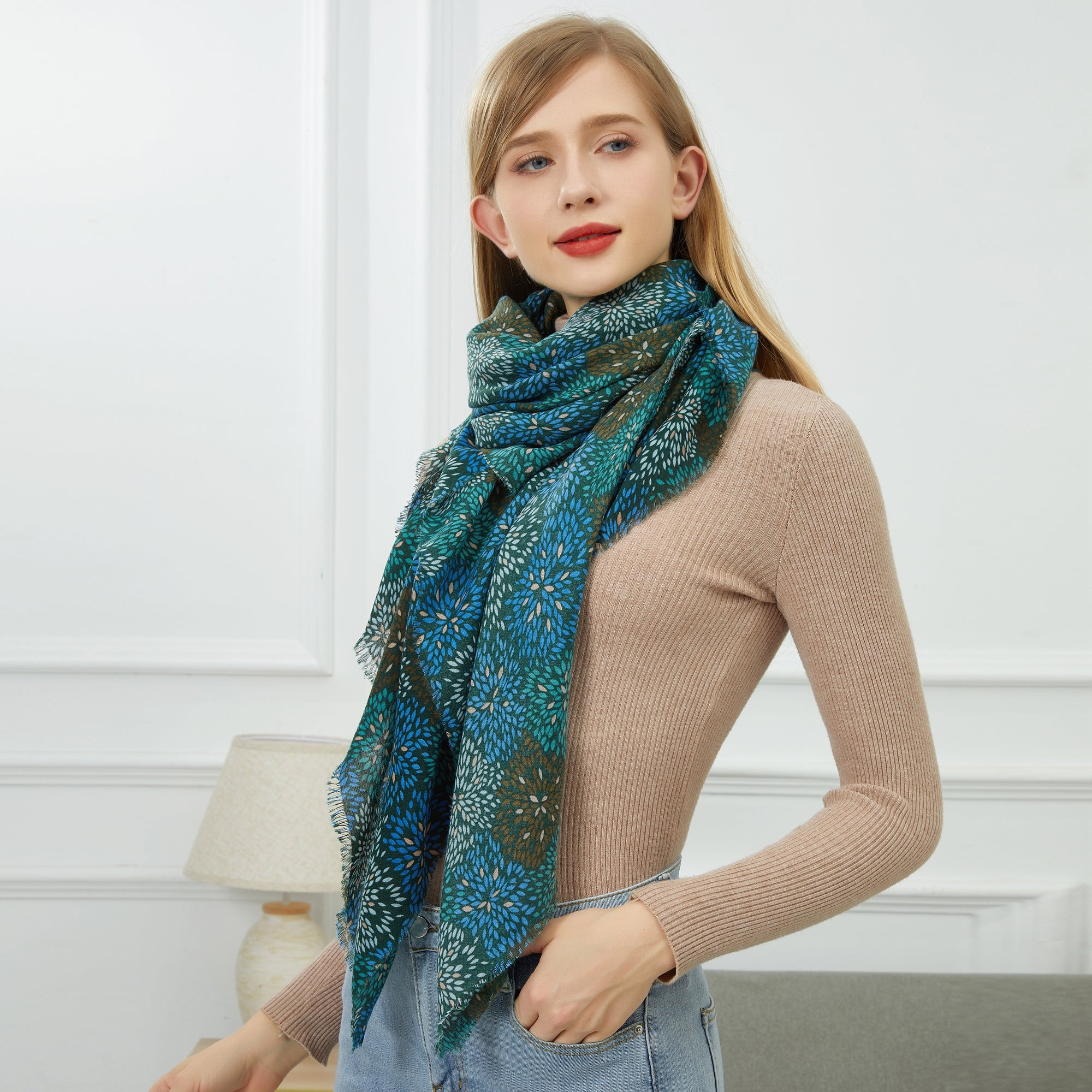 Chèche Fire Vert 100% Coton bio 135x135 cm