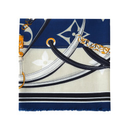 Chèche French Bleu 100% Coton bio 135x135 cm