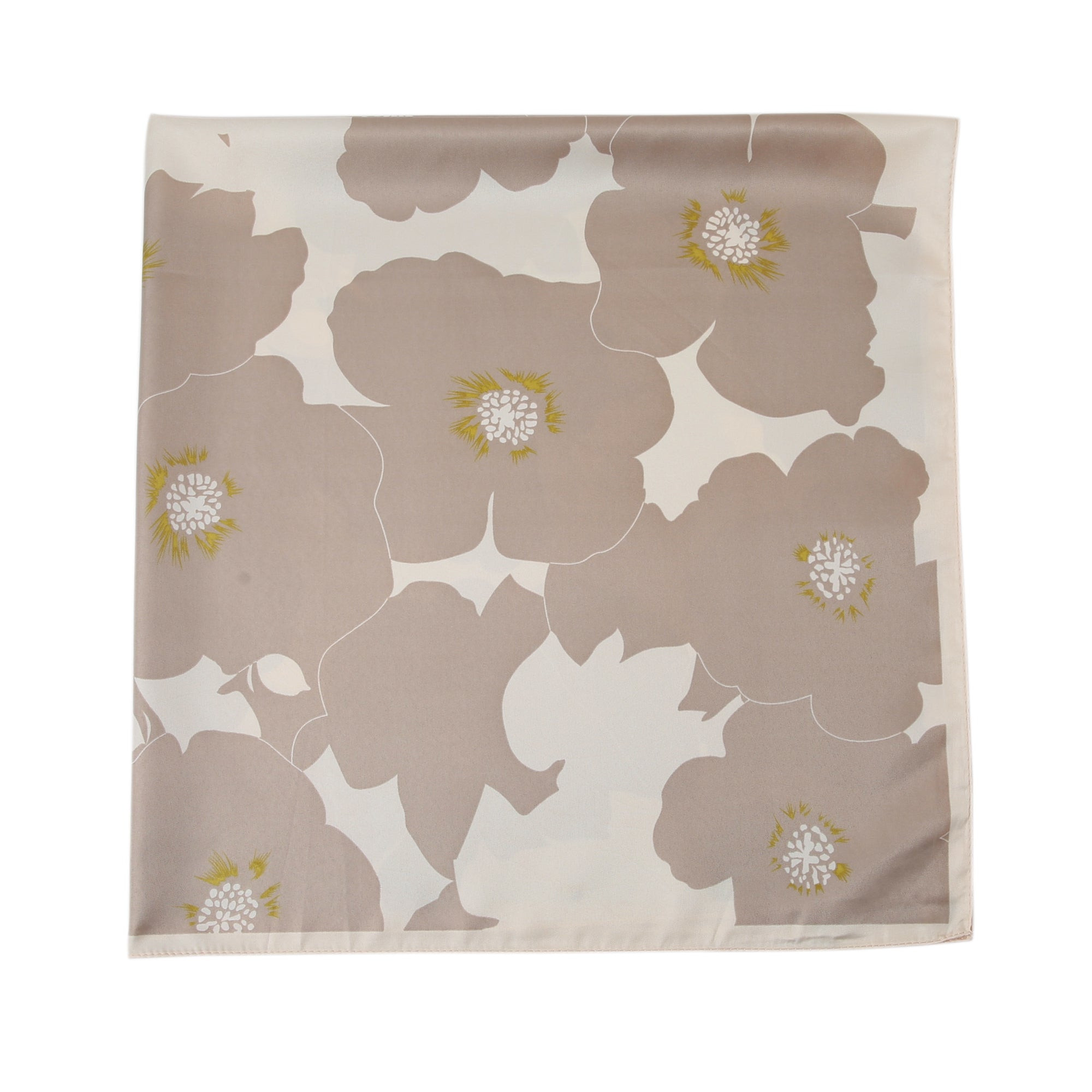 Grand carré de Soie Bigpetale Zoé Beige 100% Soie 90x90cm