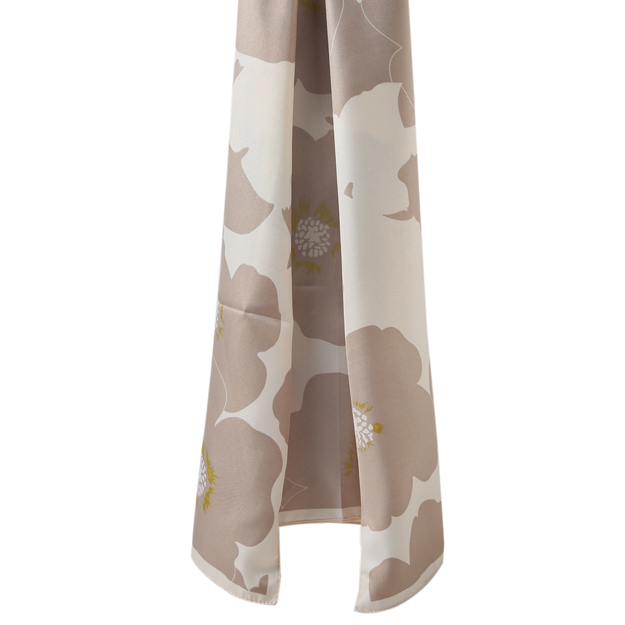 Grand carré de Soie Bigpetale Zoé Beige 100% Soie 90x90cm