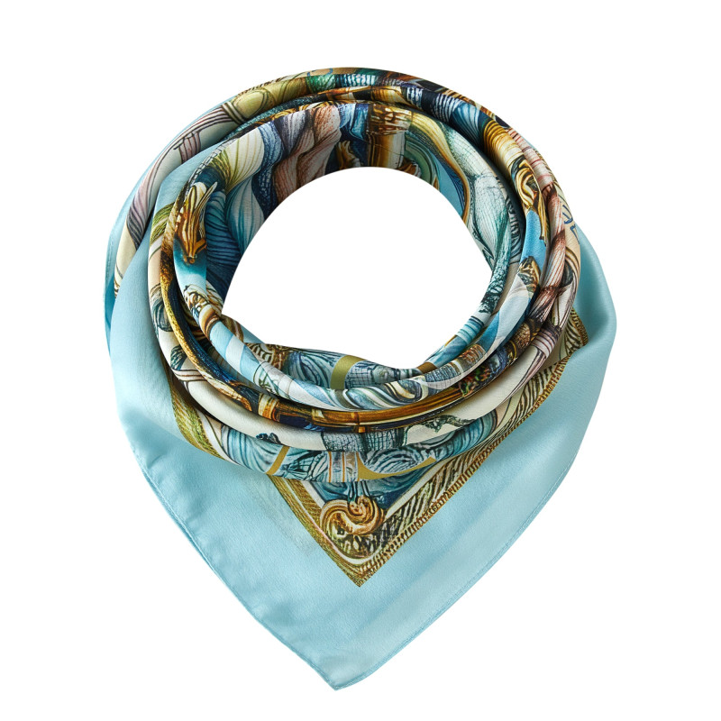 Grand carré de soie Spring Rope Zoé Multi-couleurs 100% Soie 90x90cm