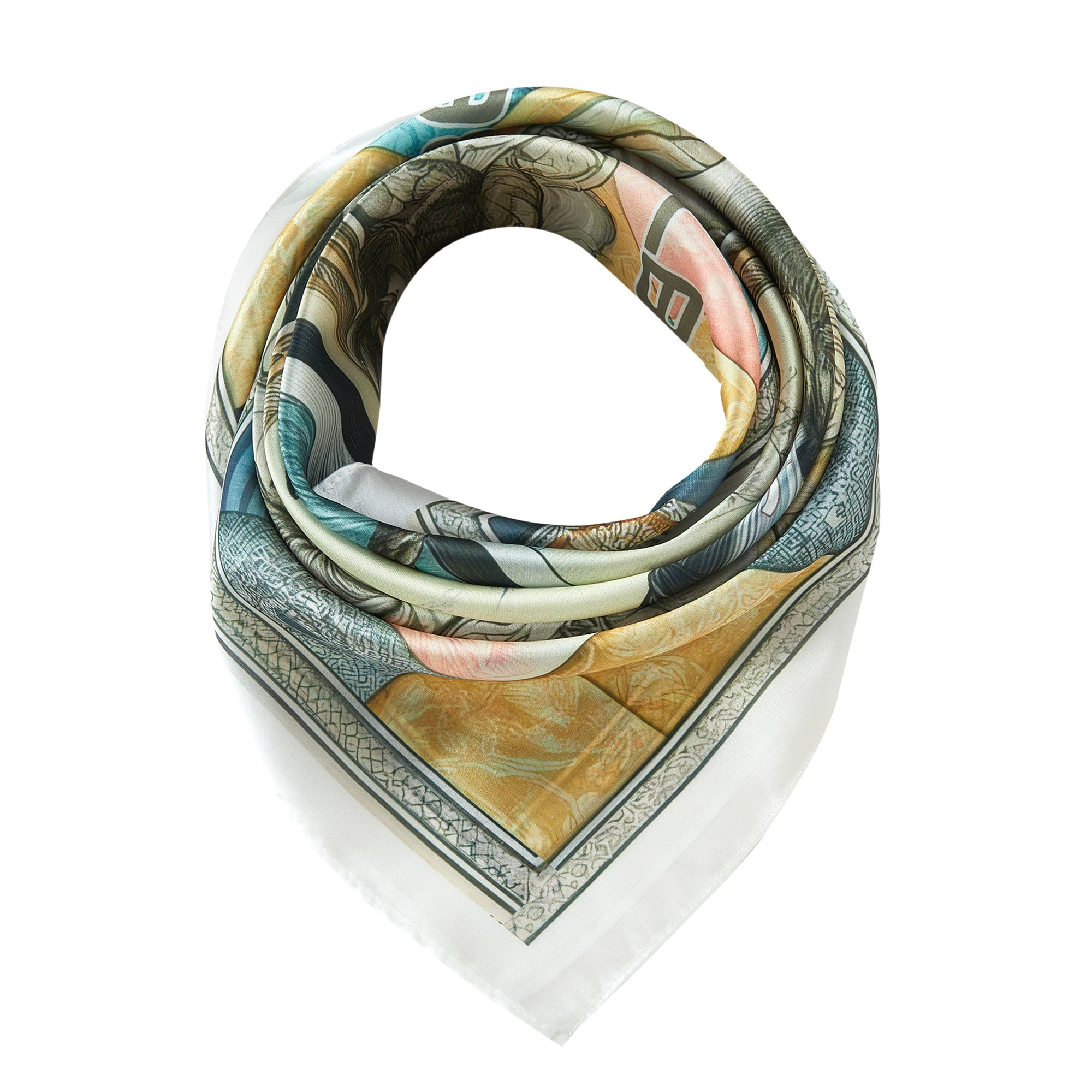 Petit carré de soie Anchor Cléo Multi-couleurs 100% Soie 70x70 cm