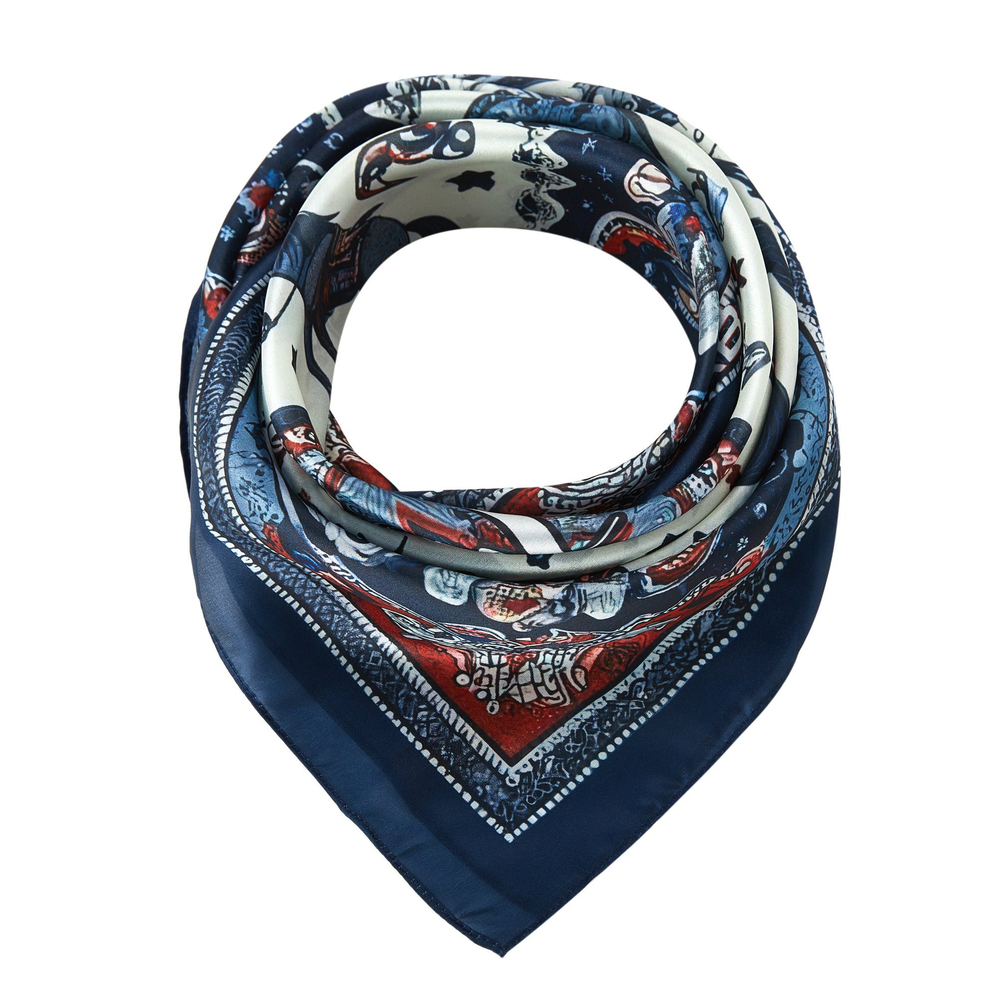 Petit carré de soie Bandana Horse Cléo