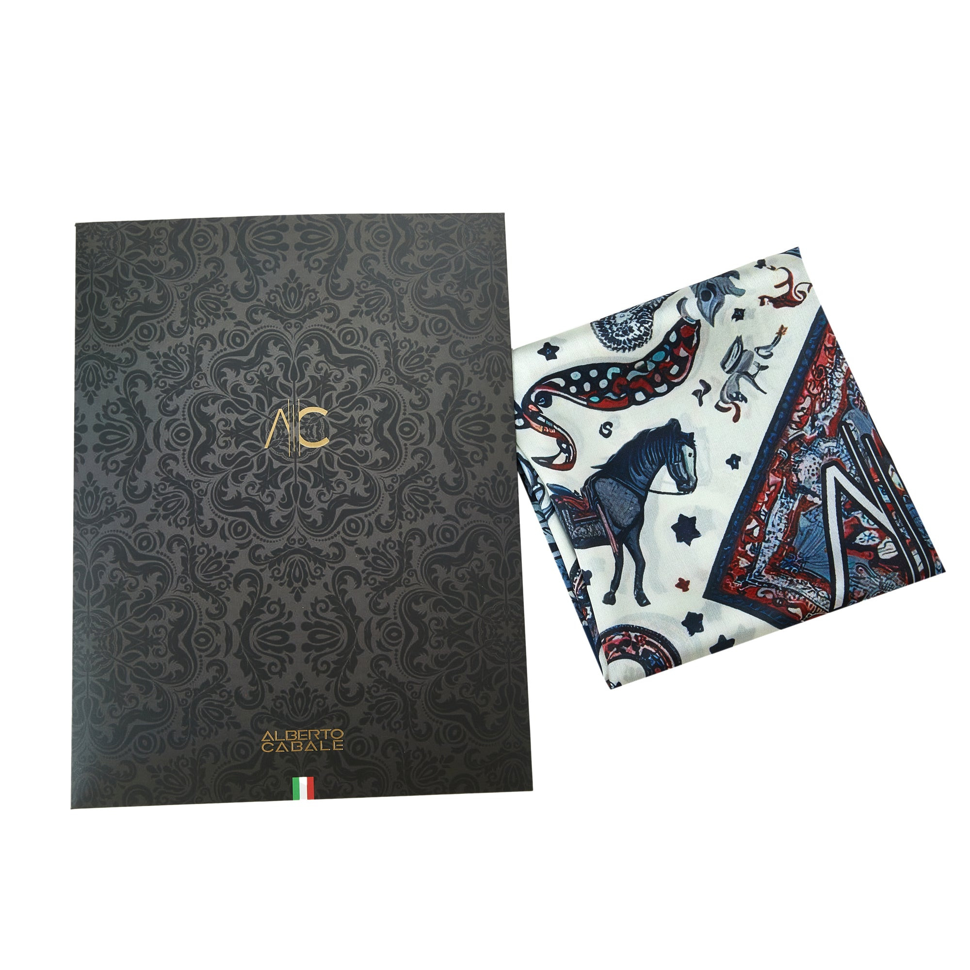 Petit carré de soie Bandana Horse Cléo