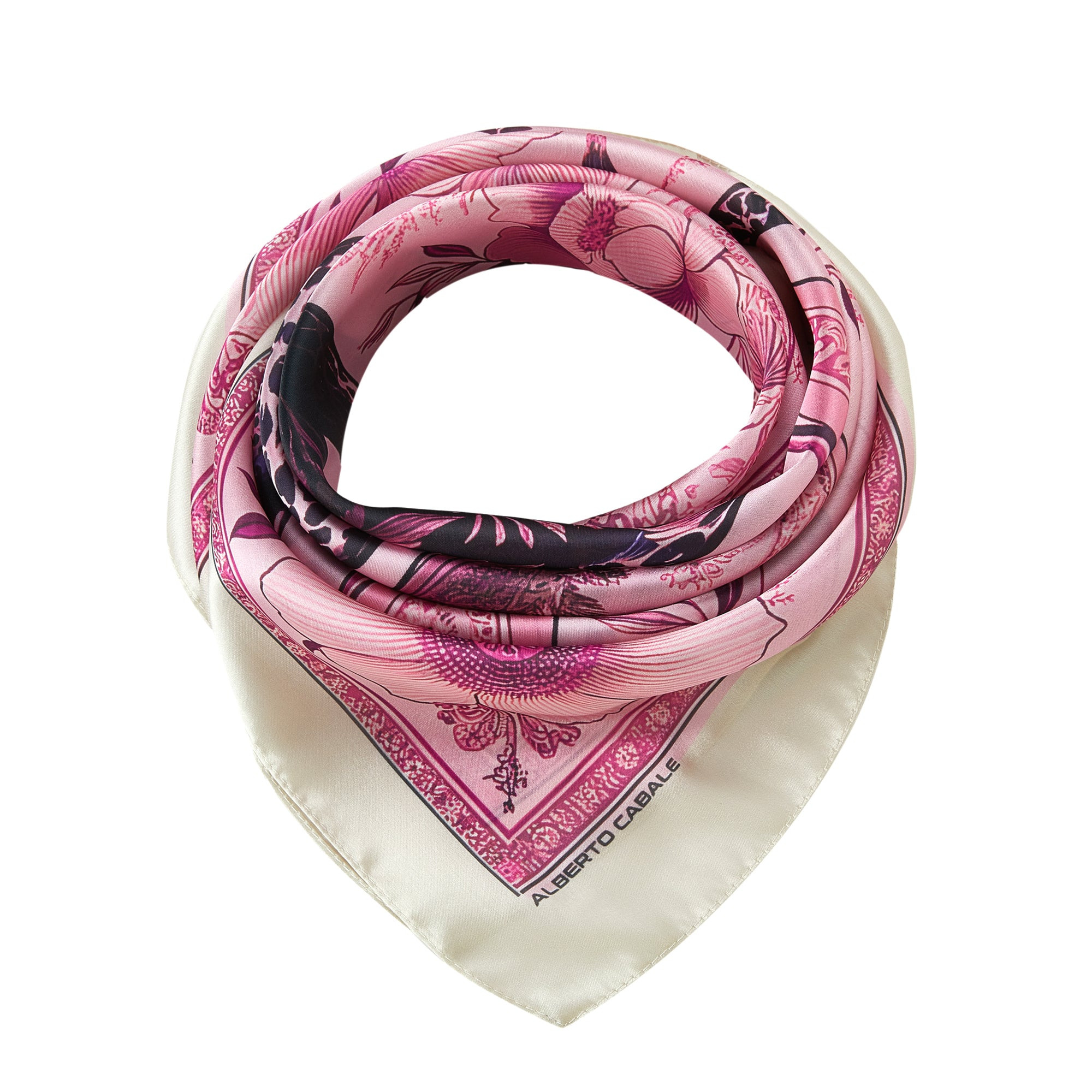 Petit carré de soie Proud Panther Cléo Rose 100% Soie 70x70cm
