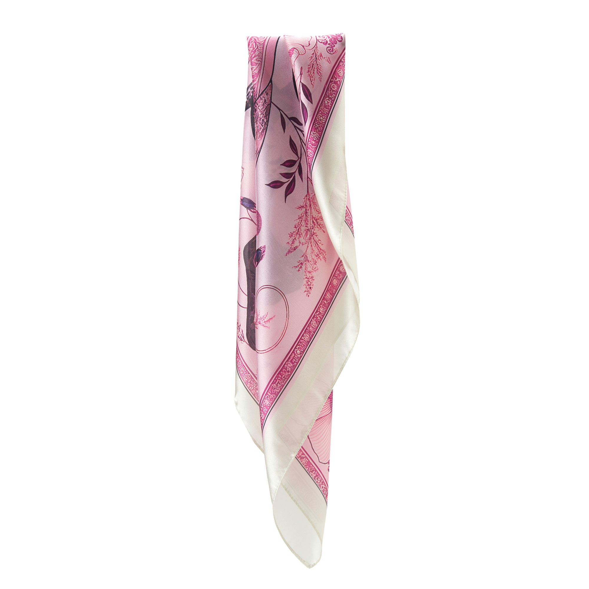 Petit carré de soie Proud Panther Cléo Rose 100% Soie 70x70cm