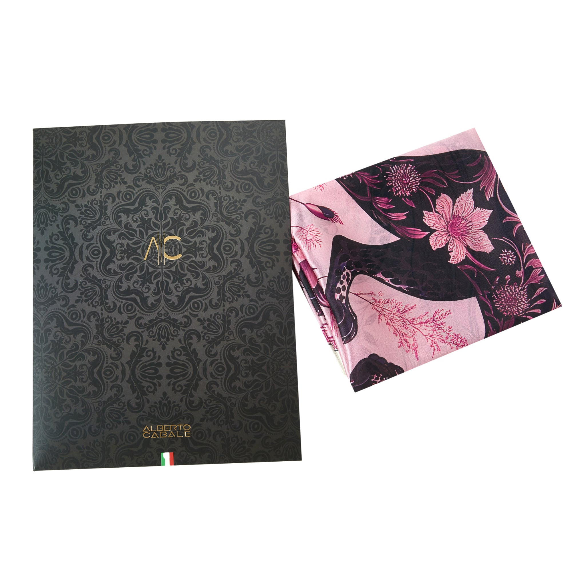 Petit carré de soie Proud Panther Cléo Rose 100% Soie 70x70cm