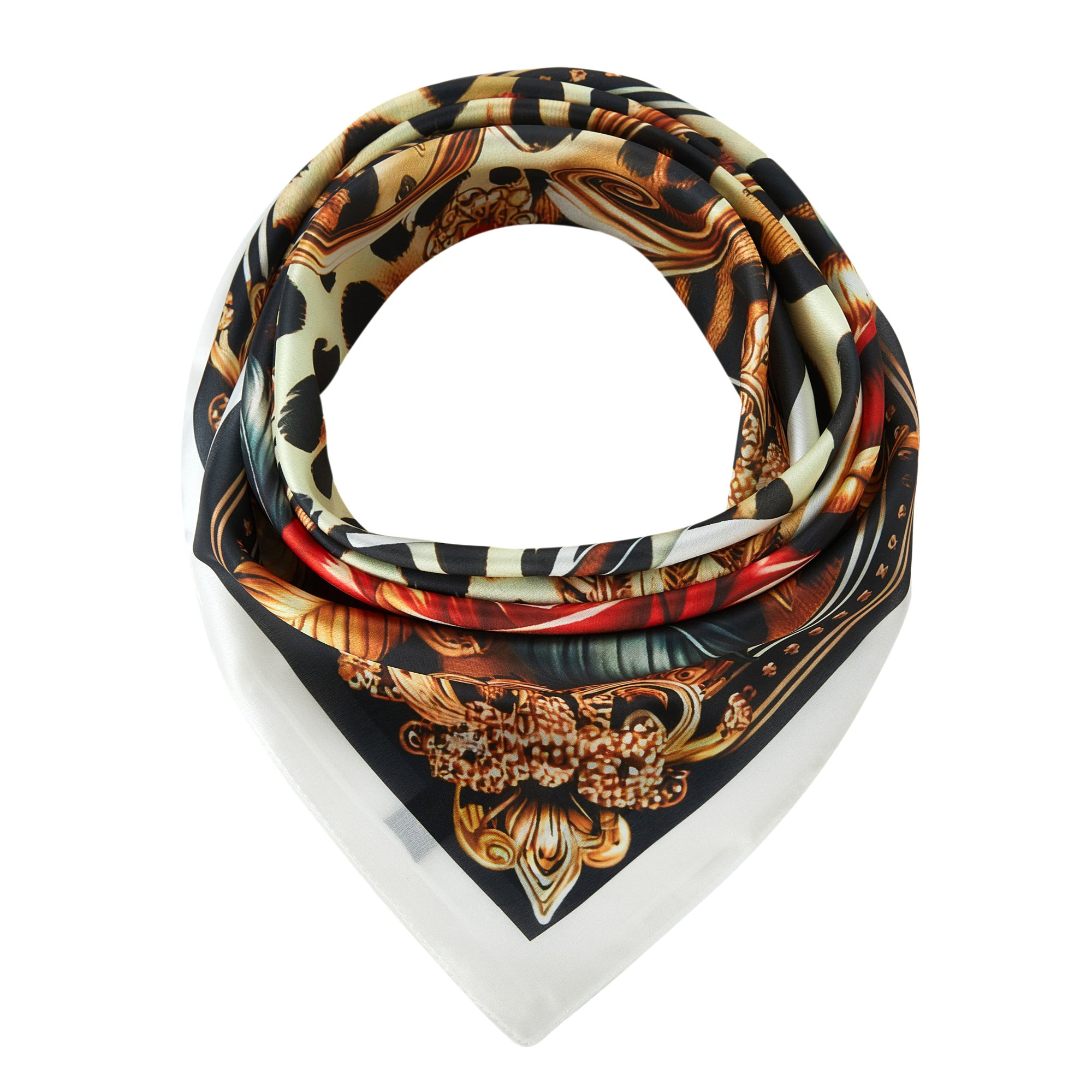 Petit carré de soie Rose Leopard Cléo