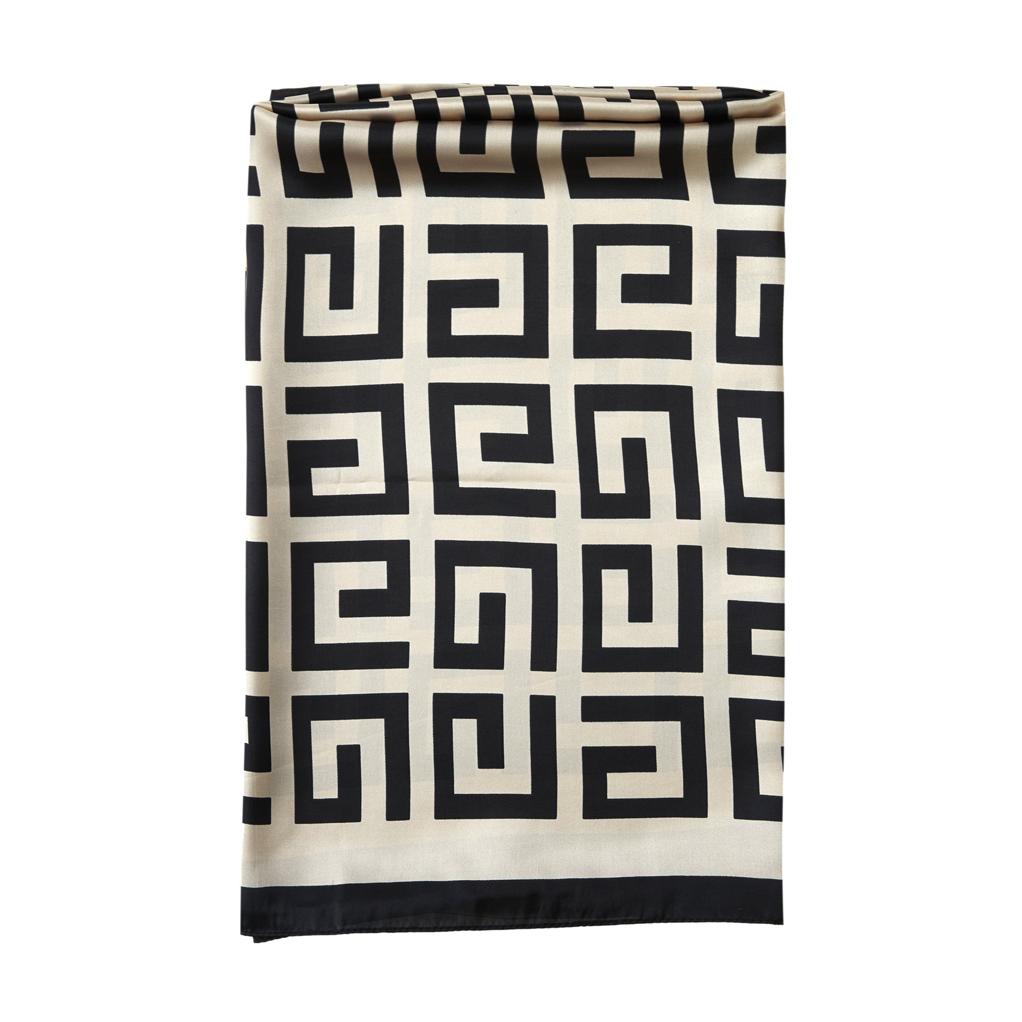 Etole de soie Geometria Nera Noir 100% Soie 180x90 cm