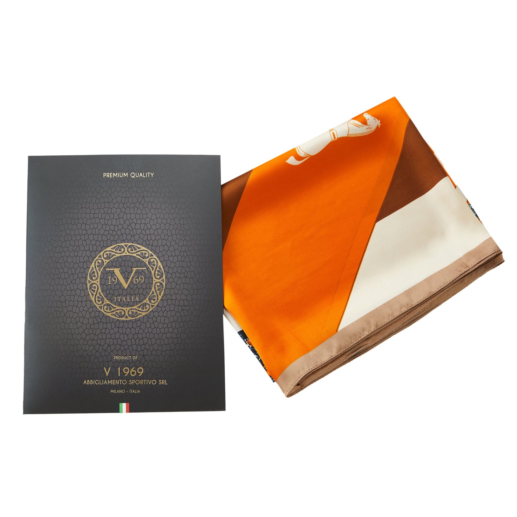 Etole de soie Vivace Patchwork Orange 100% Soie 180x90 cm