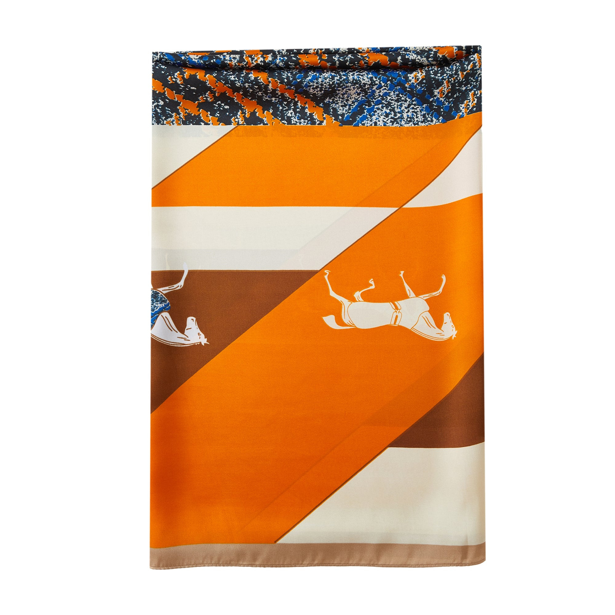 Etole de soie Vivace Patchwork Orange 100% Soie 180x90 cm